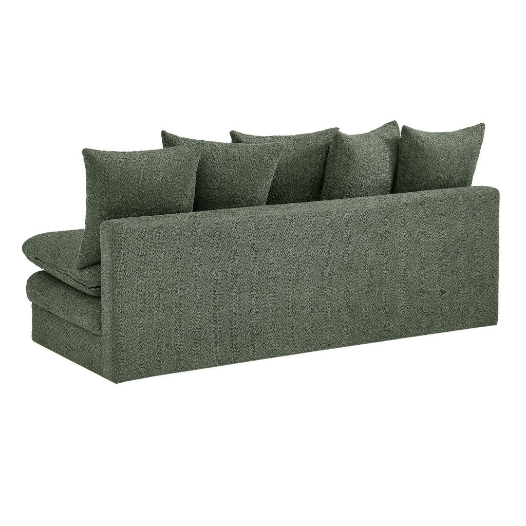 MAORA 3-Seater Convertible Sofa Bed Bouclé - Green