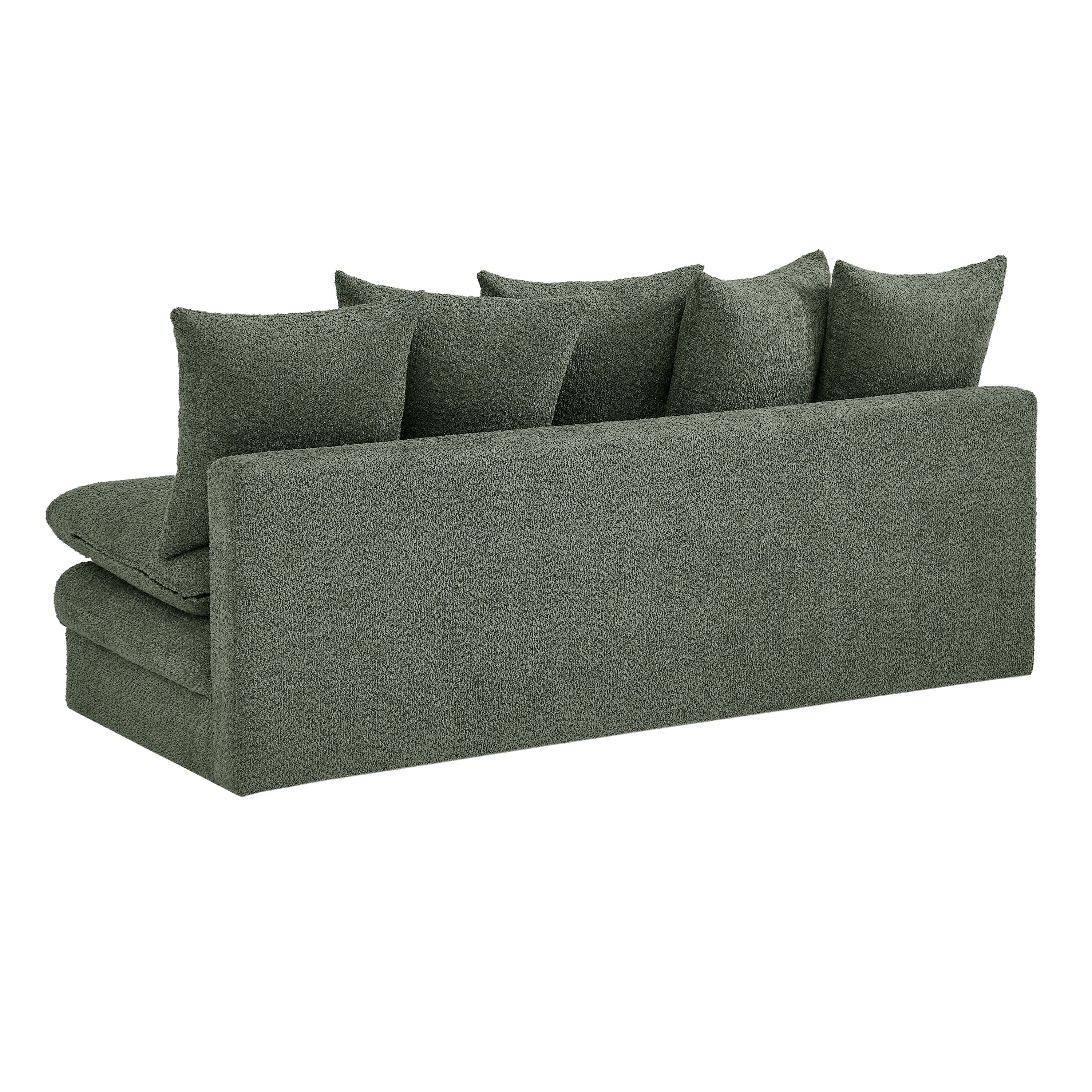 MAORA 3-Seater Convertible Sofa Bed Bouclé - Green