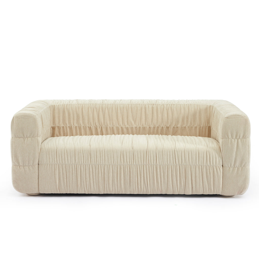 MARNI 3-Seater Sofa Thick Pleated Velvet - Beige