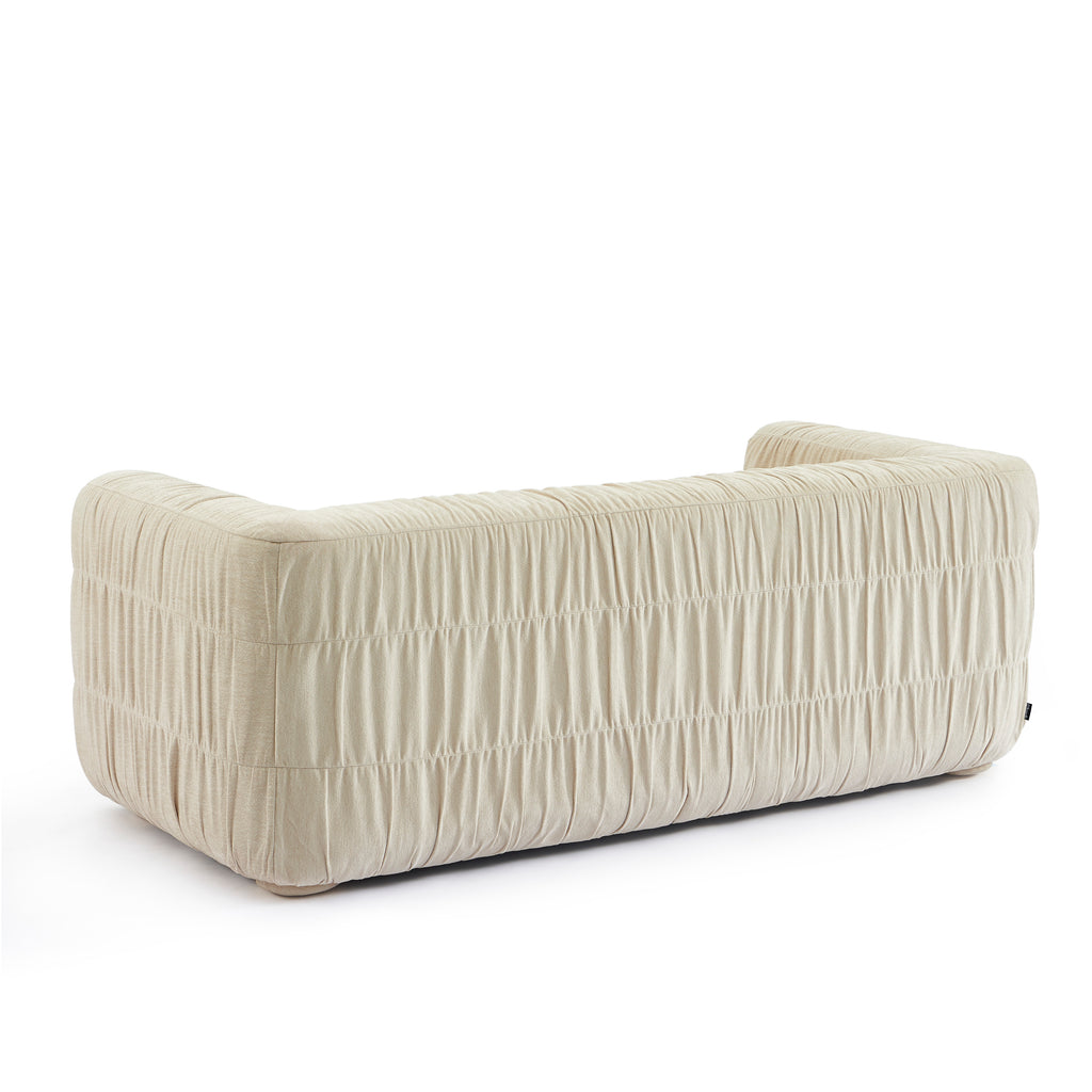 MARNI 3-Seater Sofa Thick Pleated Velvet - Beige