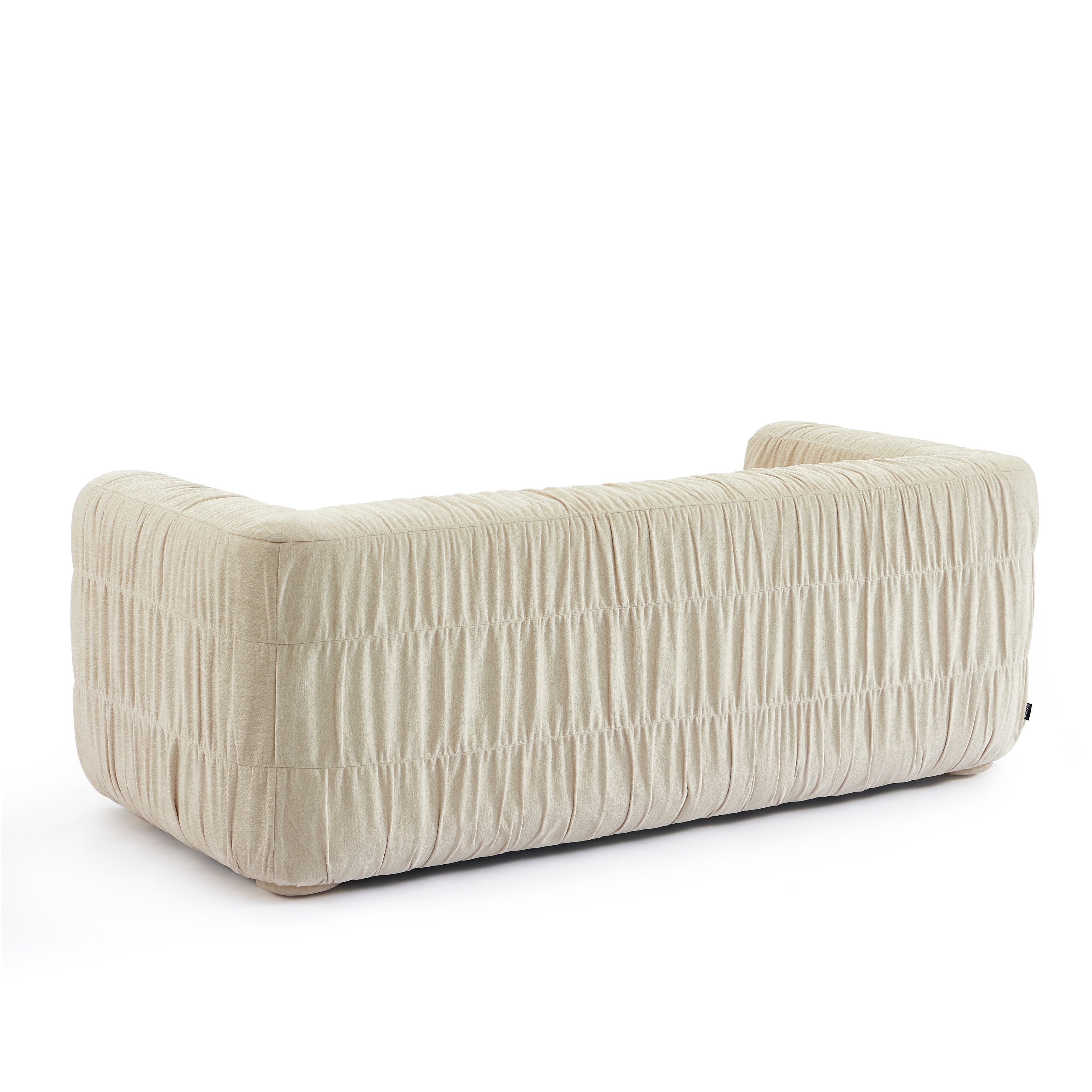 MARNI 3-Seater Sofa Thick Pleated Velvet - Beige