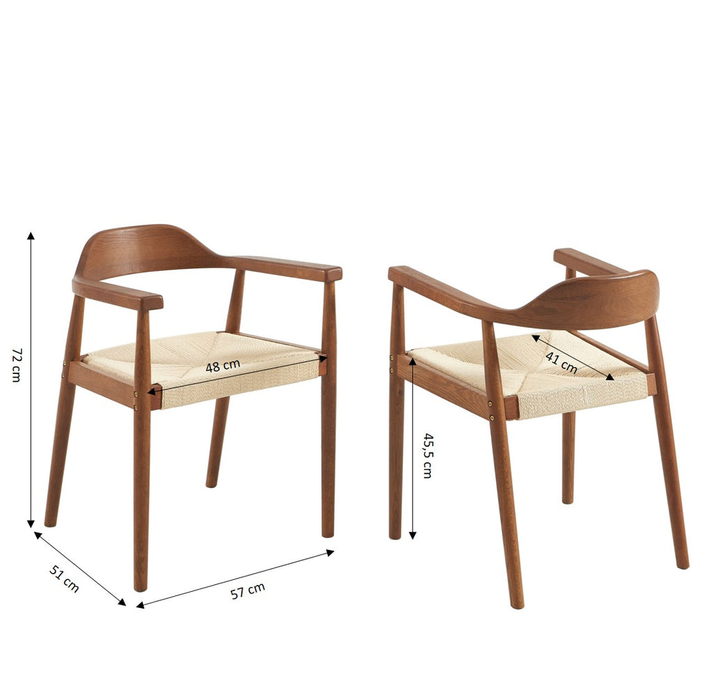 MARTIE Dining Chair Set - Dark Wood