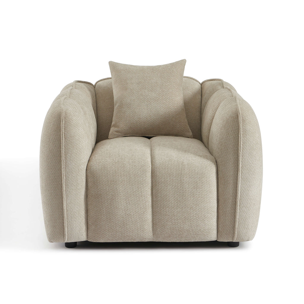 MATILDA 41'' Armchair 1-Seater Chenille - Beige
