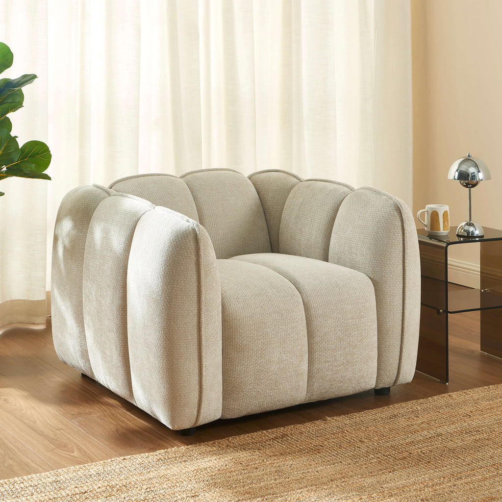 MATILDA 41'' Armchair 1-Seater Chenille - Beige