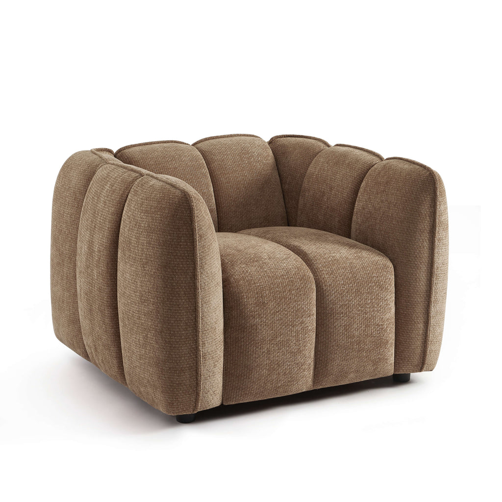 MATILDA 41'' Armchair 1-Seater Chenille - Brown