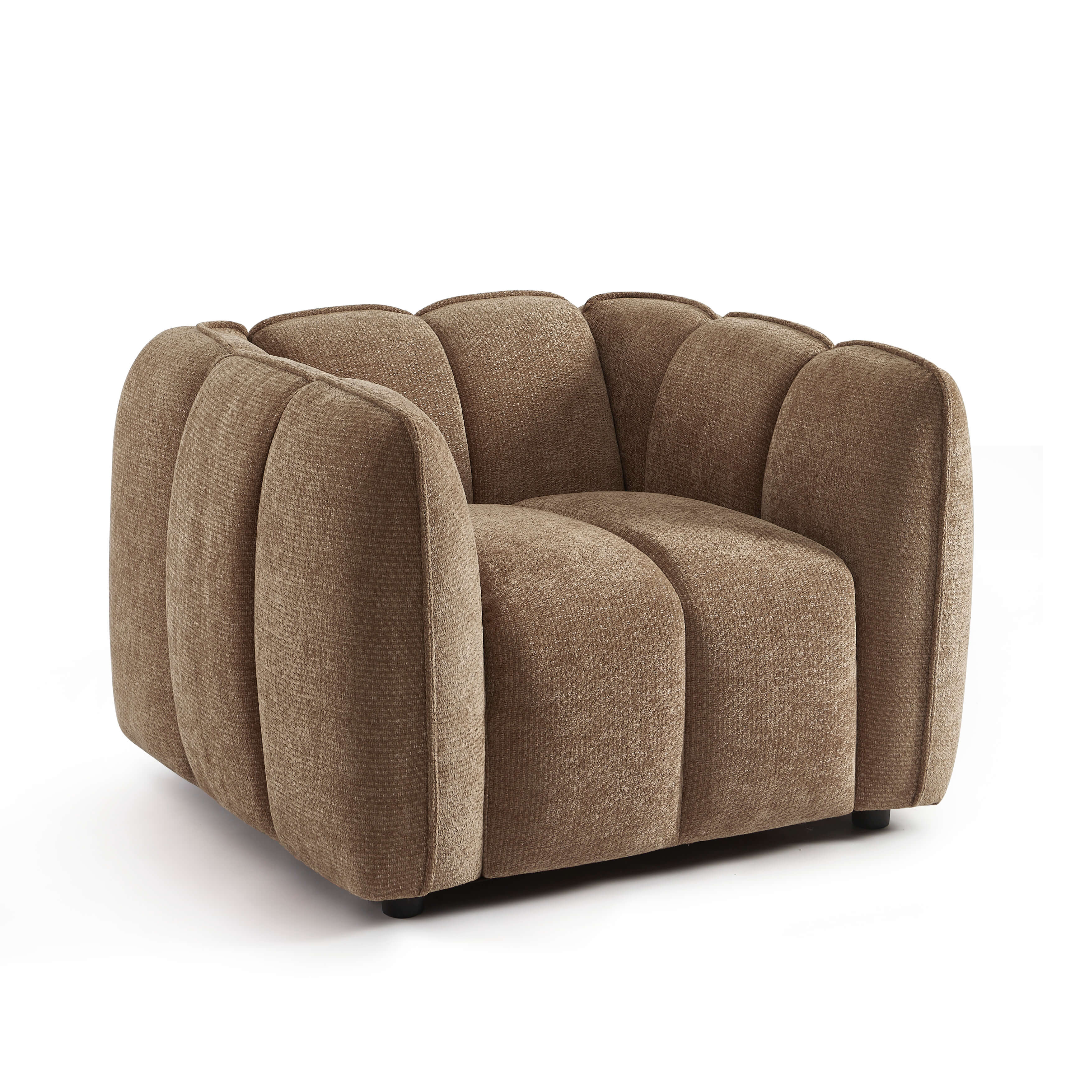 MATILDA 41'' Armchair 1-Seater Chenille - Brown