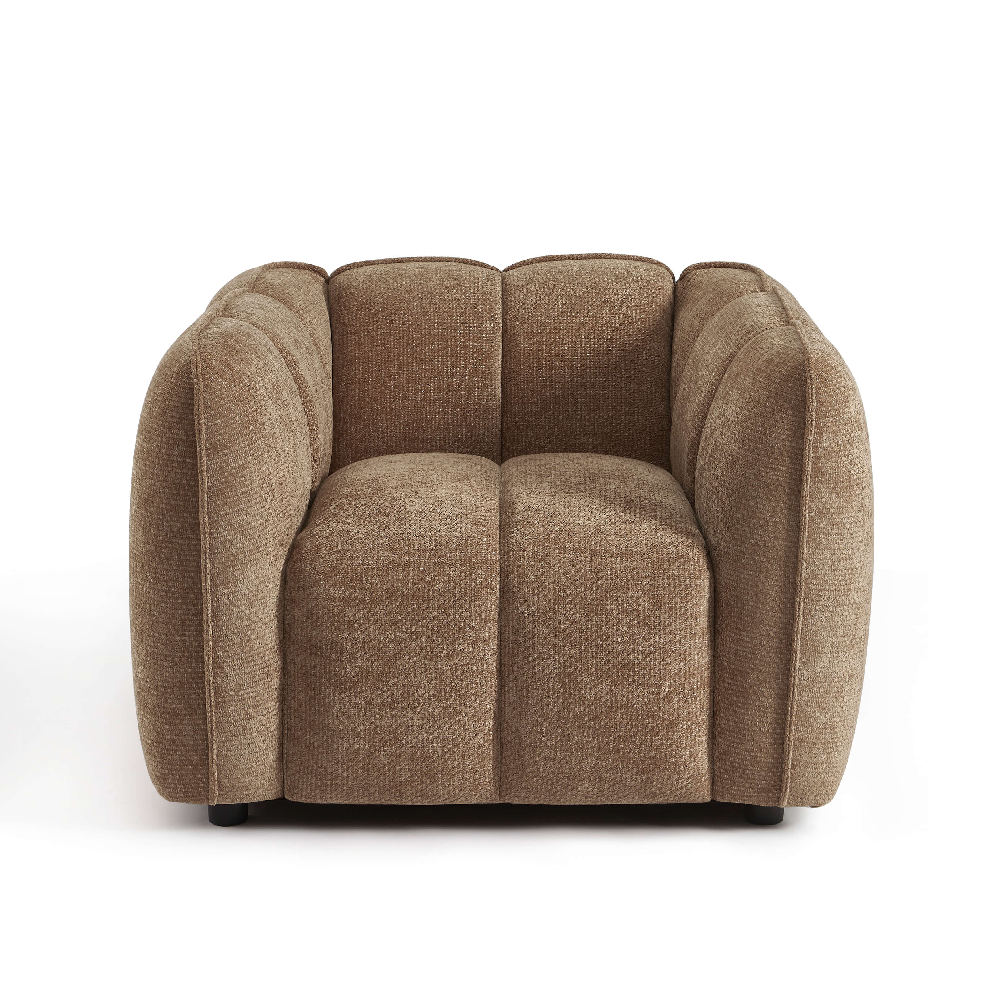 MATILDA 41'' Armchair 1-Seater Chenille - Brown
