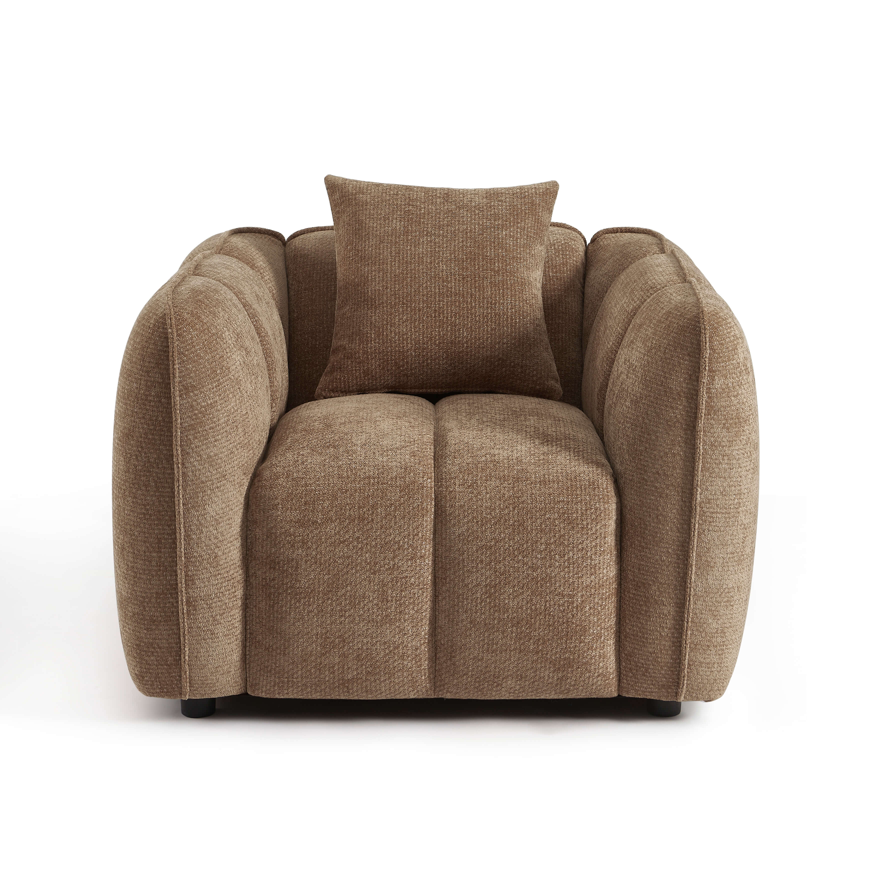 MATILDA 41'' Armchair 1-Seater Chenille - Brown