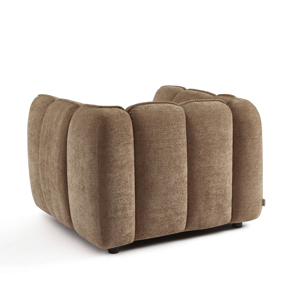 MATILDA 41'' Armchair 1-Seater Chenille - Brown
