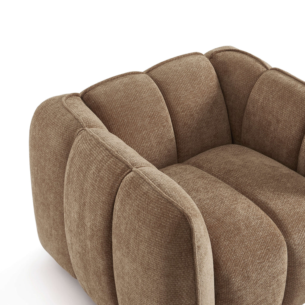 MATILDA 41'' Armchair 1-Seater Chenille - Brown