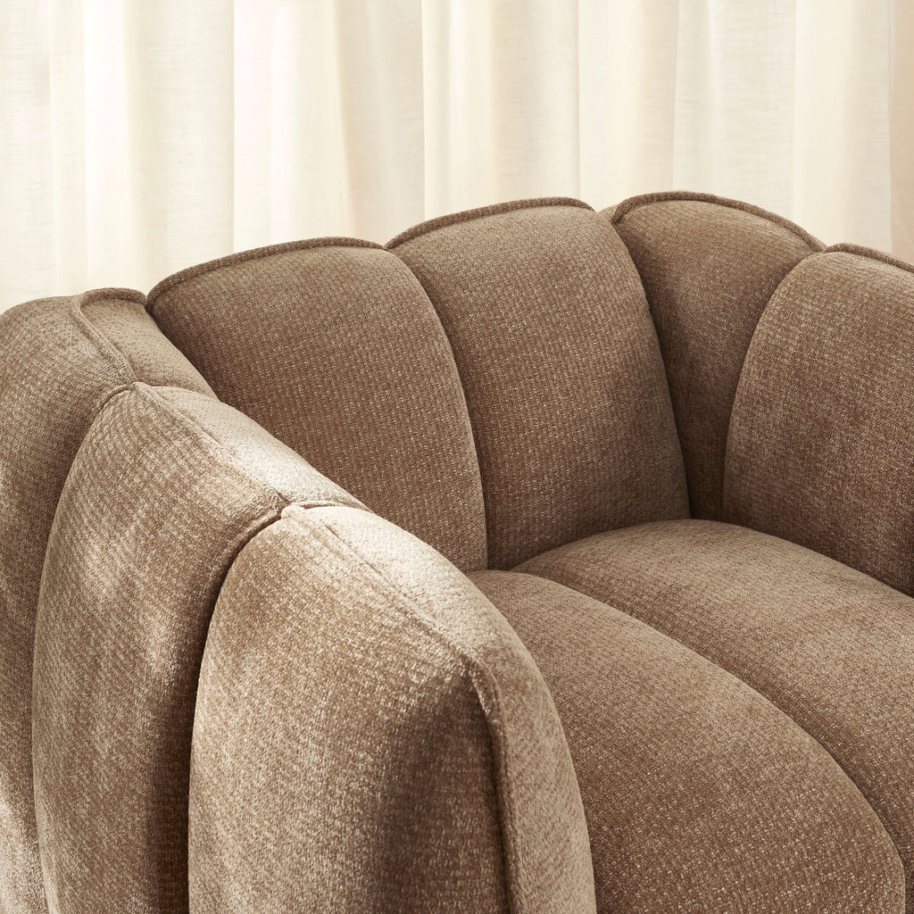 MATILDA 41'' Armchair 1-Seater Chenille - Brown