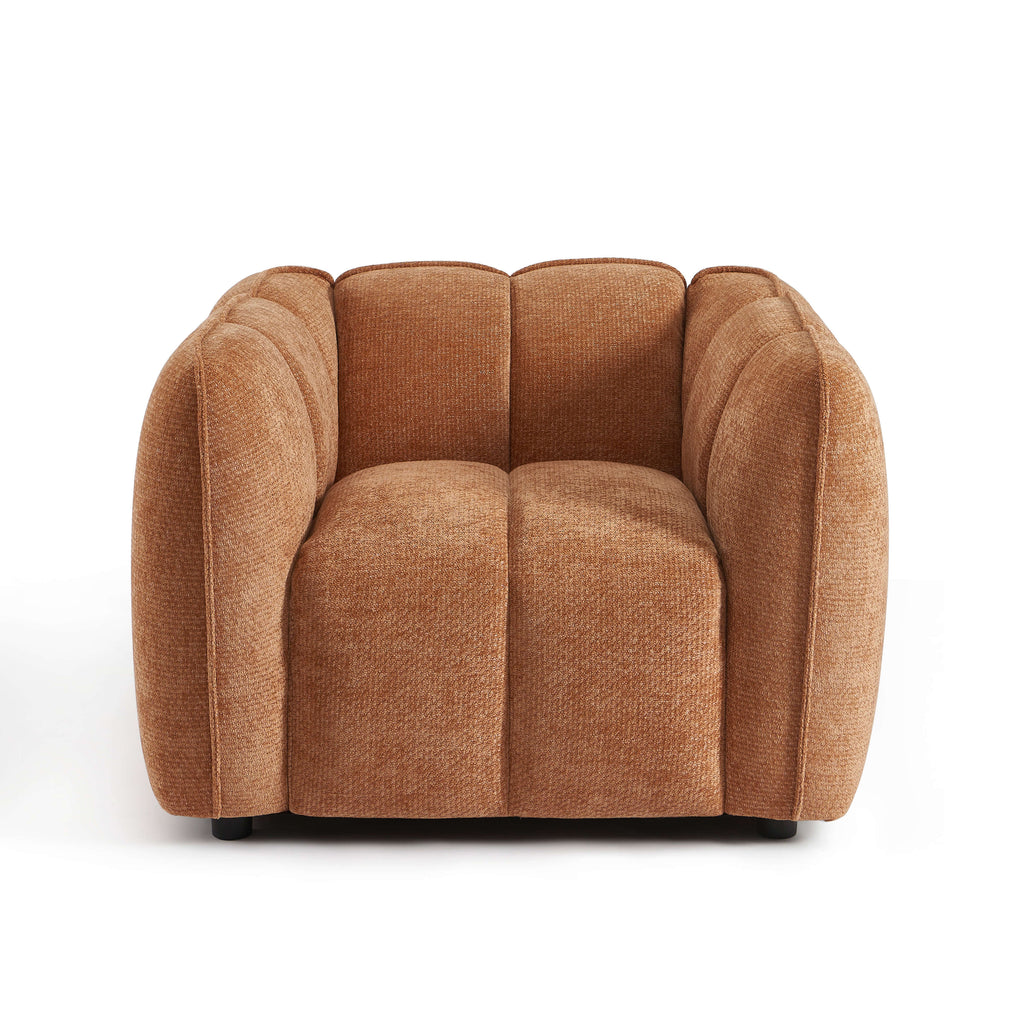 MATILDA 41'' Armchair 1-Seater Chenille - Terracotta