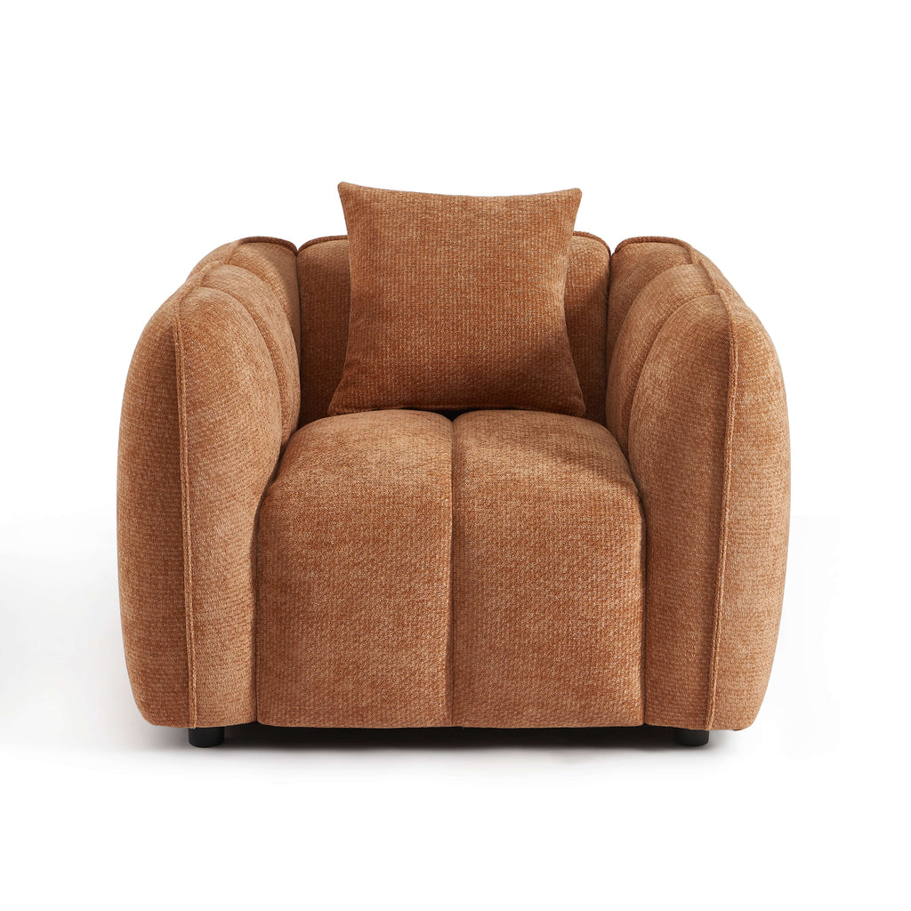 MATILDA 41'' Armchair 1-Seater Chenille - Terracotta