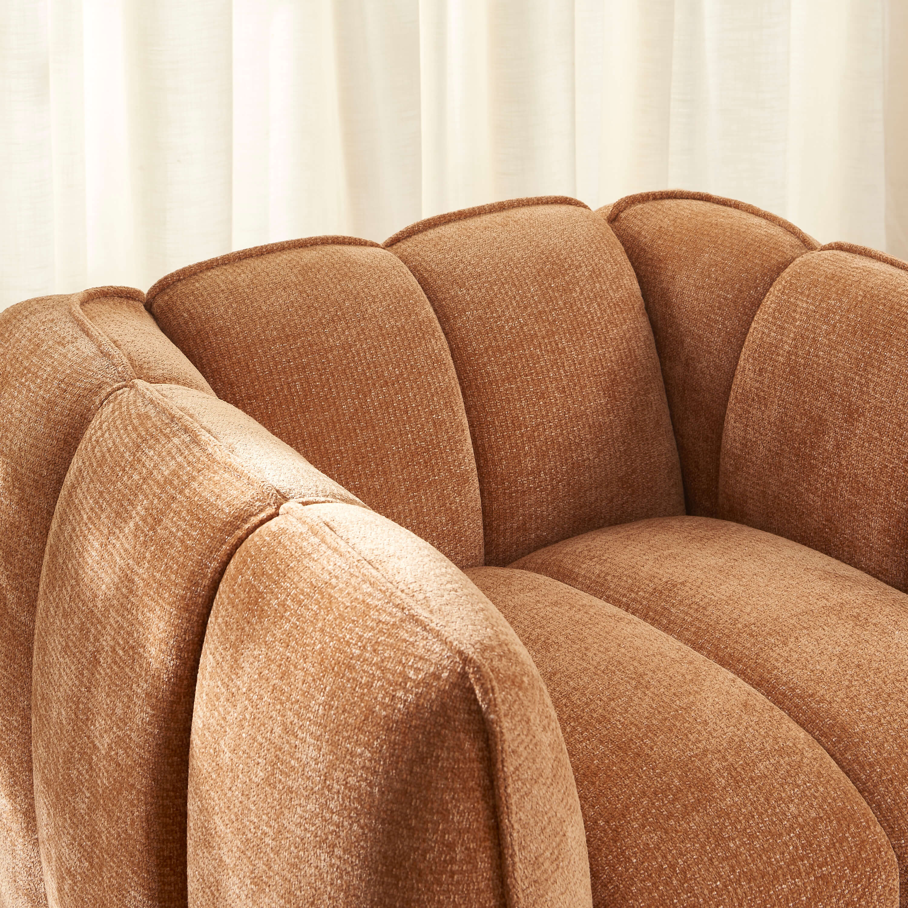MATILDA 41'' Armchair 1-Seater Chenille - Terracotta