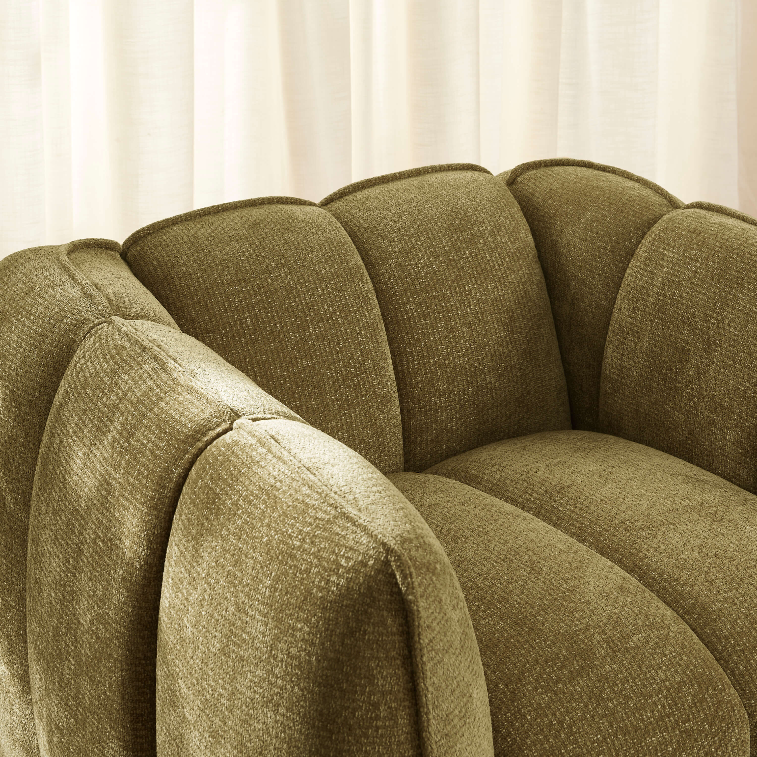 MATILDA 41'' Armchair 1-Seater Chenille - Green