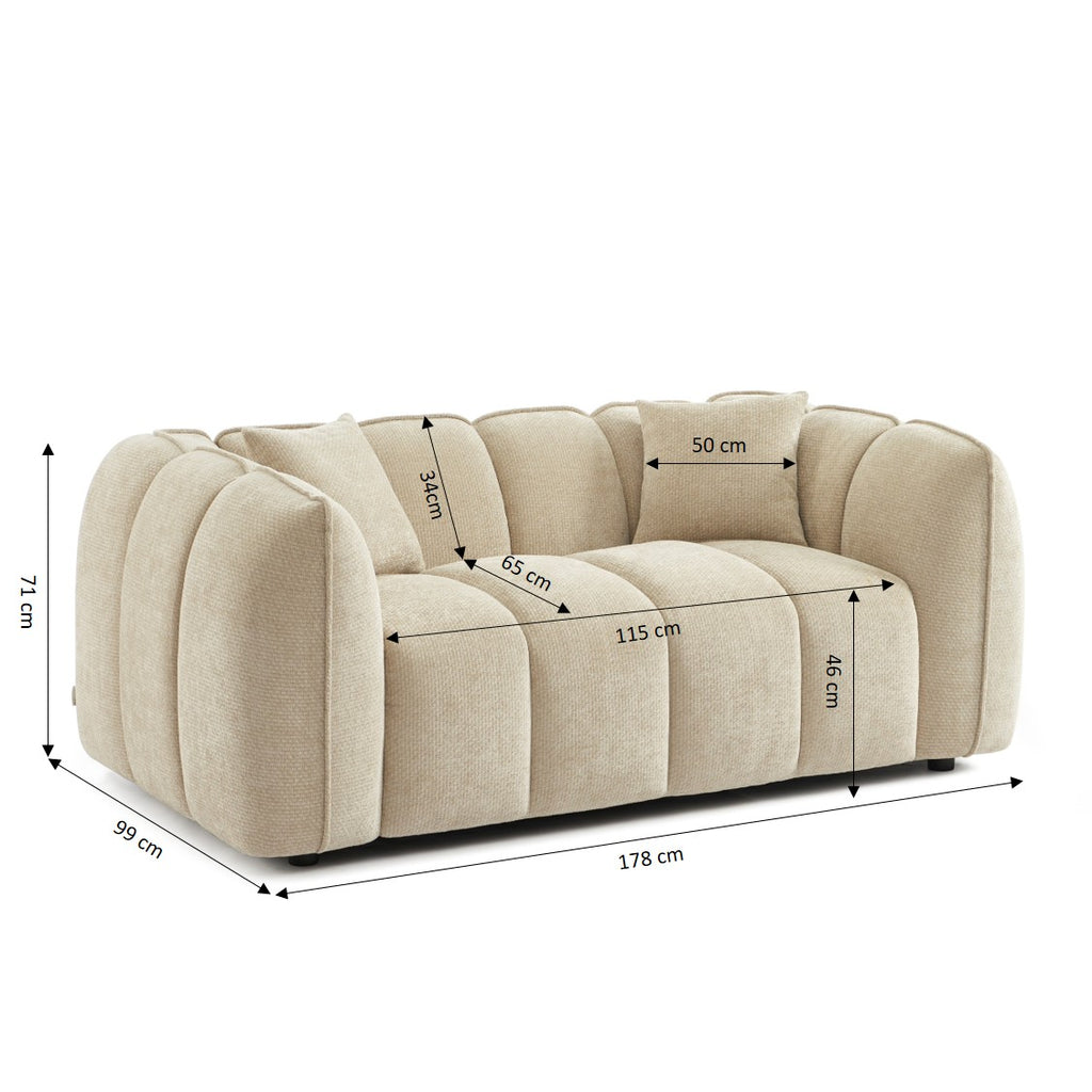 MATILDA 70'' 2-Seater Sofa Chenille - Beige