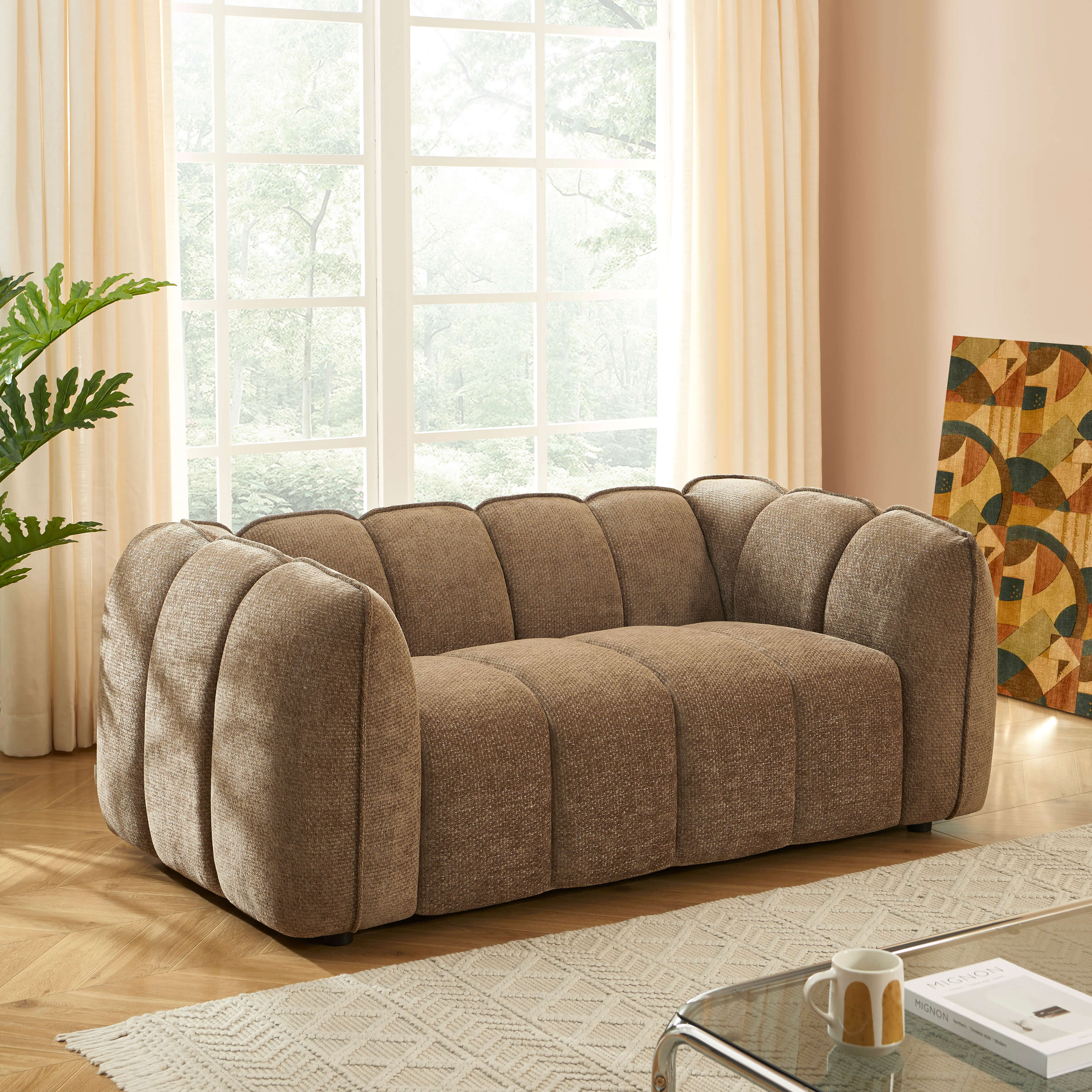 MATILDA 70'' 2-Seater Sofa Chenille - Brown