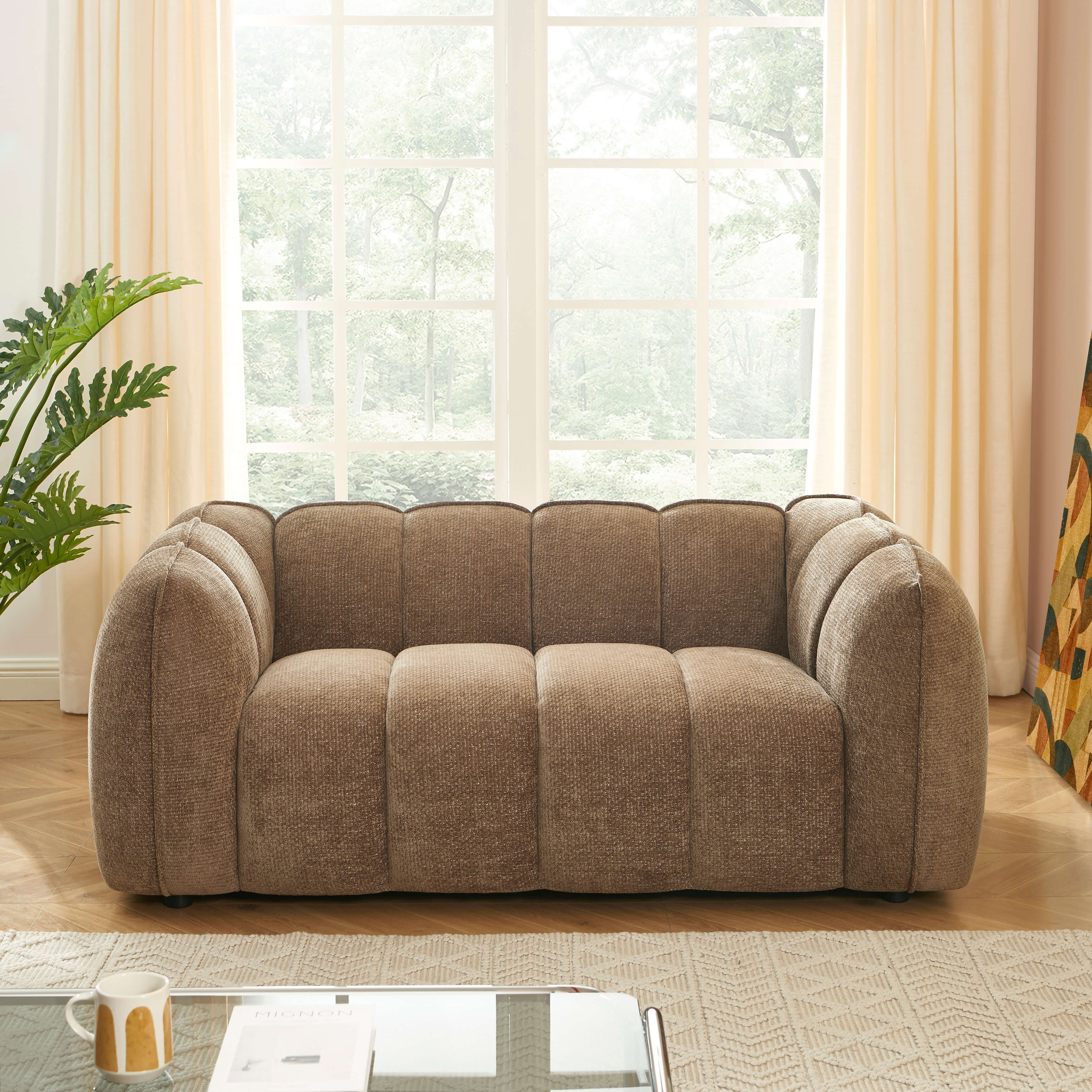 MATILDA 70'' 2-Seater Sofa Chenille - Brown