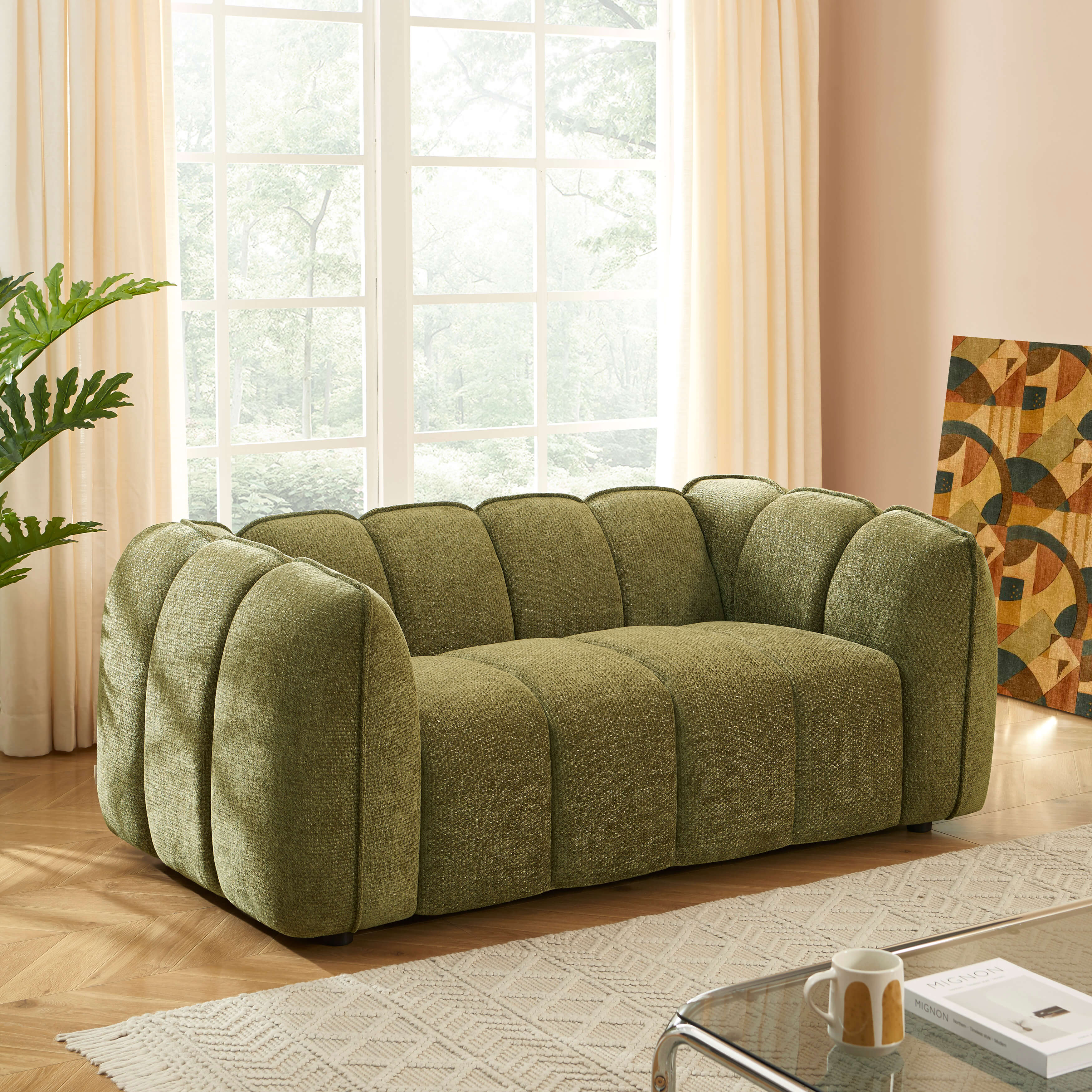 MATILDA 70'' 2-Seater Sofa Chenille - Green