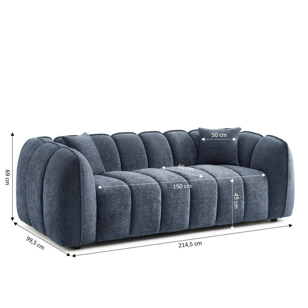 MATILDA 3-Seater Sofa (84") - Blue