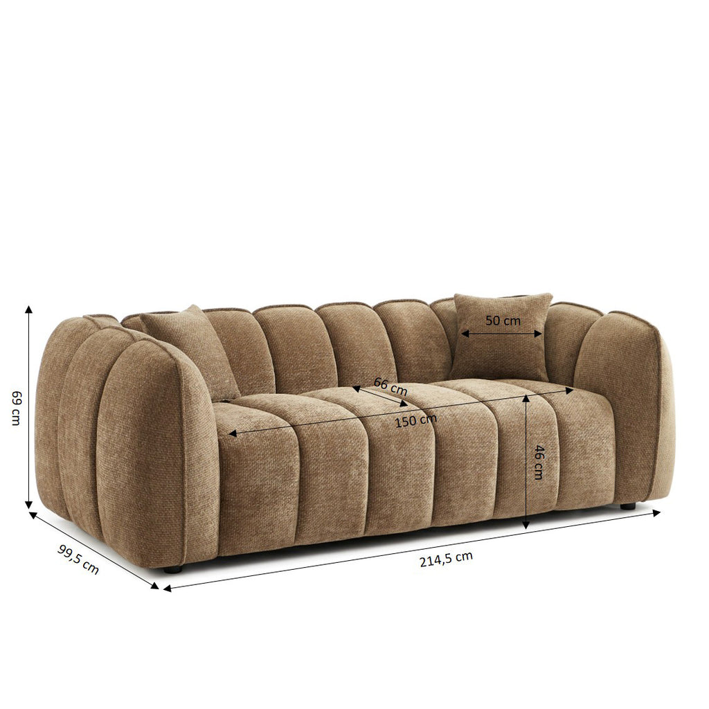 MATILDA 3-Seater Sofa (84") - Brown