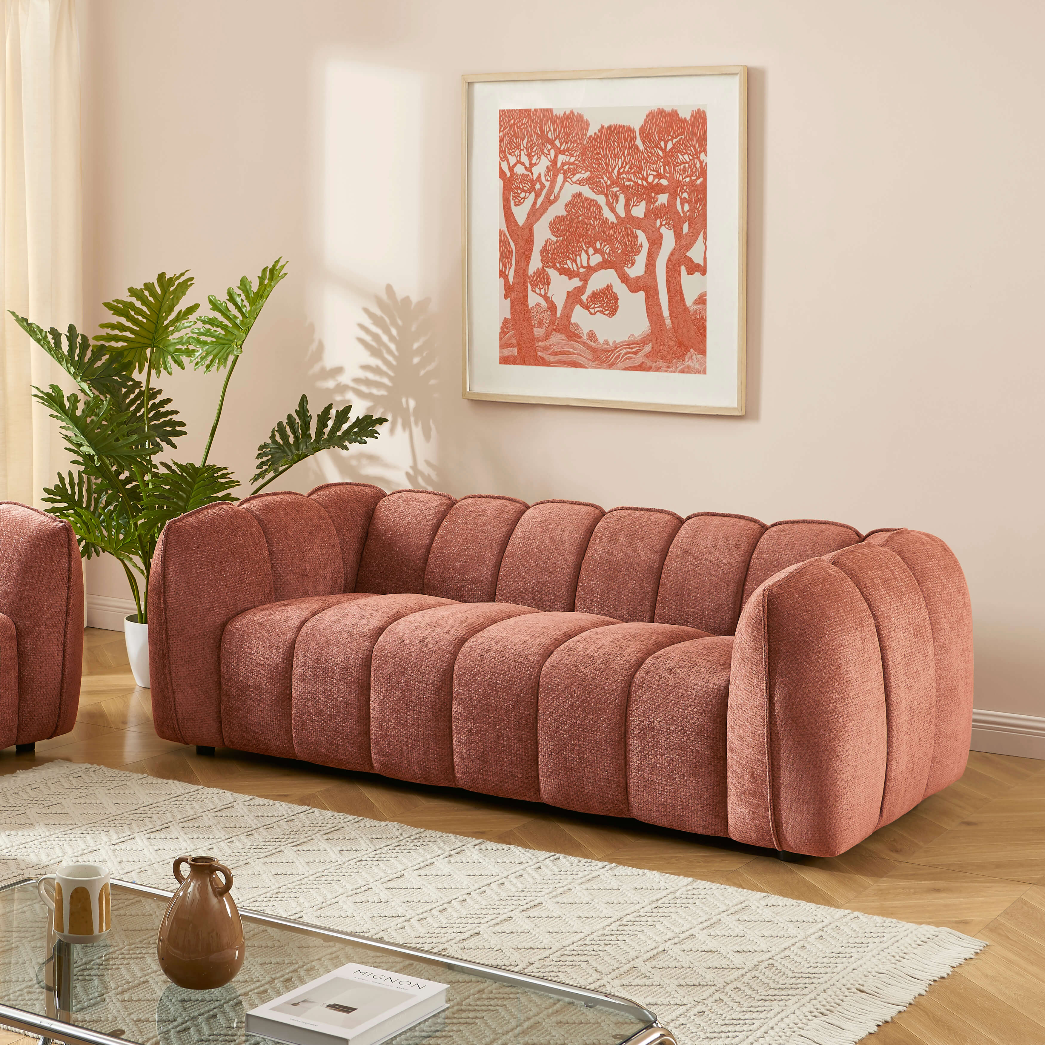 MATILDA 3-Seater Sofa (84") - Terracotta