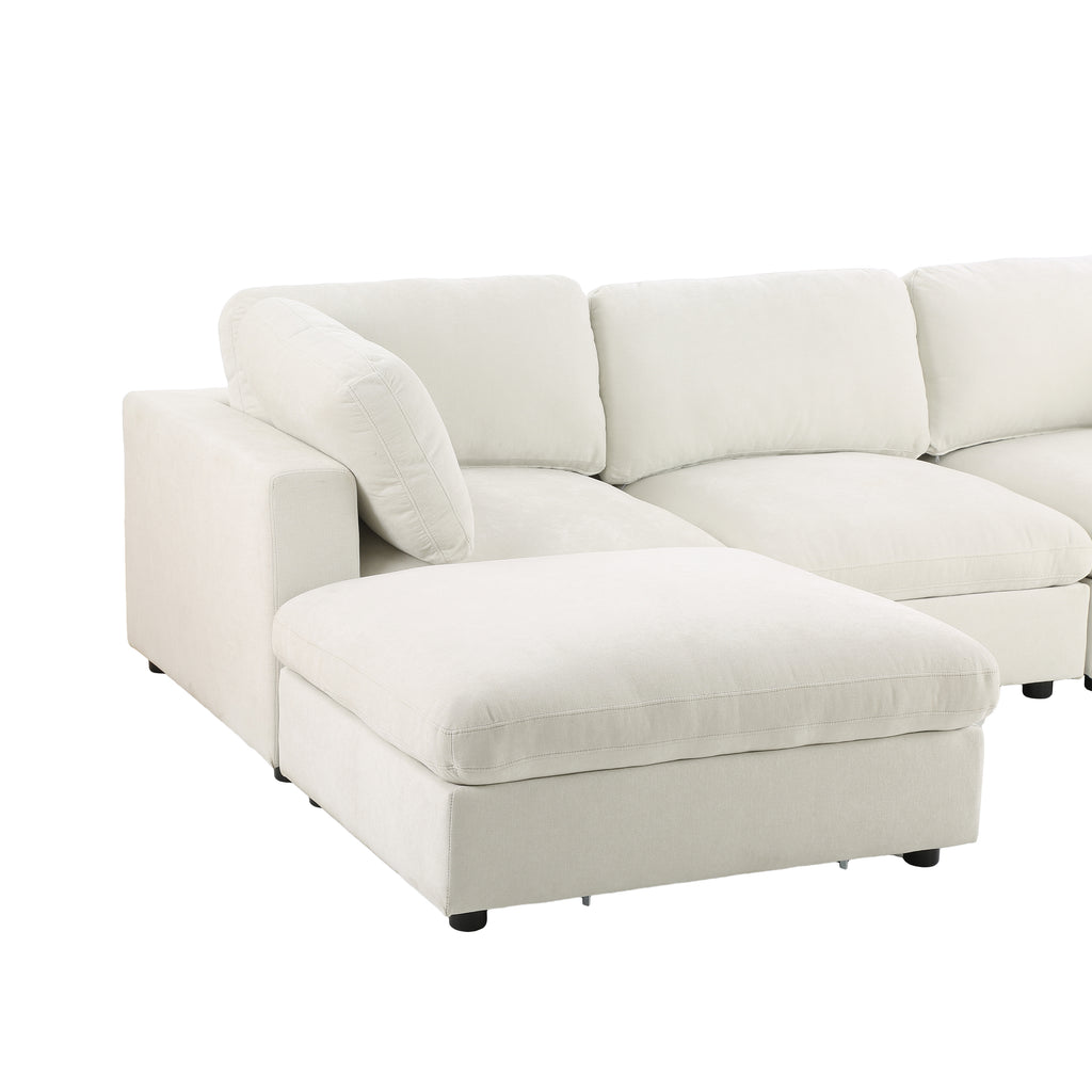 MIZAR Modular Sectional Sofa – Fabric 4-Seater Living Room Furniture
