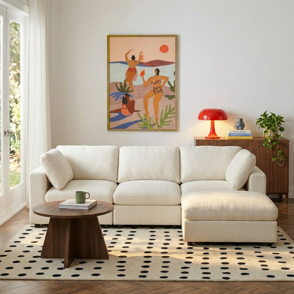MIZAR Modular Sectional Sofa – Fabric 4-Seater Living Room Furniture