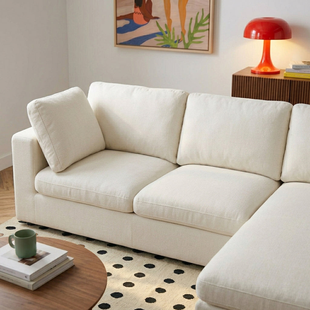 MIZAR Modular Sectional Sofa – Fabric 4-Seater Living Room Furniture