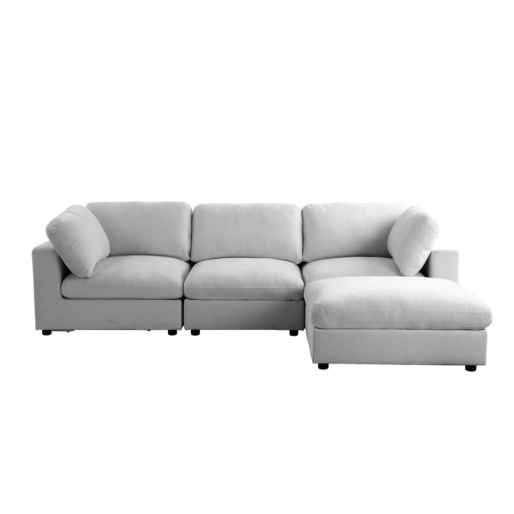 Modular Corner Sofa Mizar 4 Seater Fabric Grey – Gray