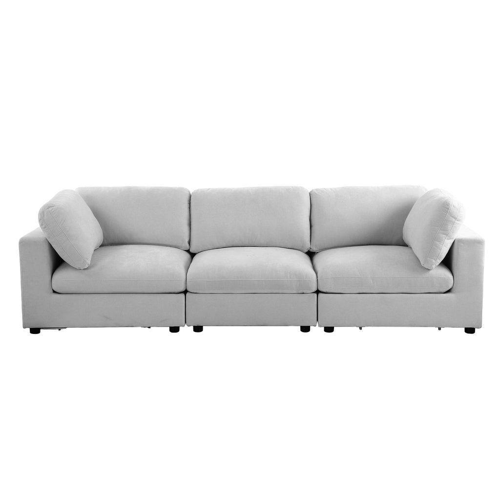 Modular Corner Sofa Mizar 4 Seater Fabric Grey – Gray