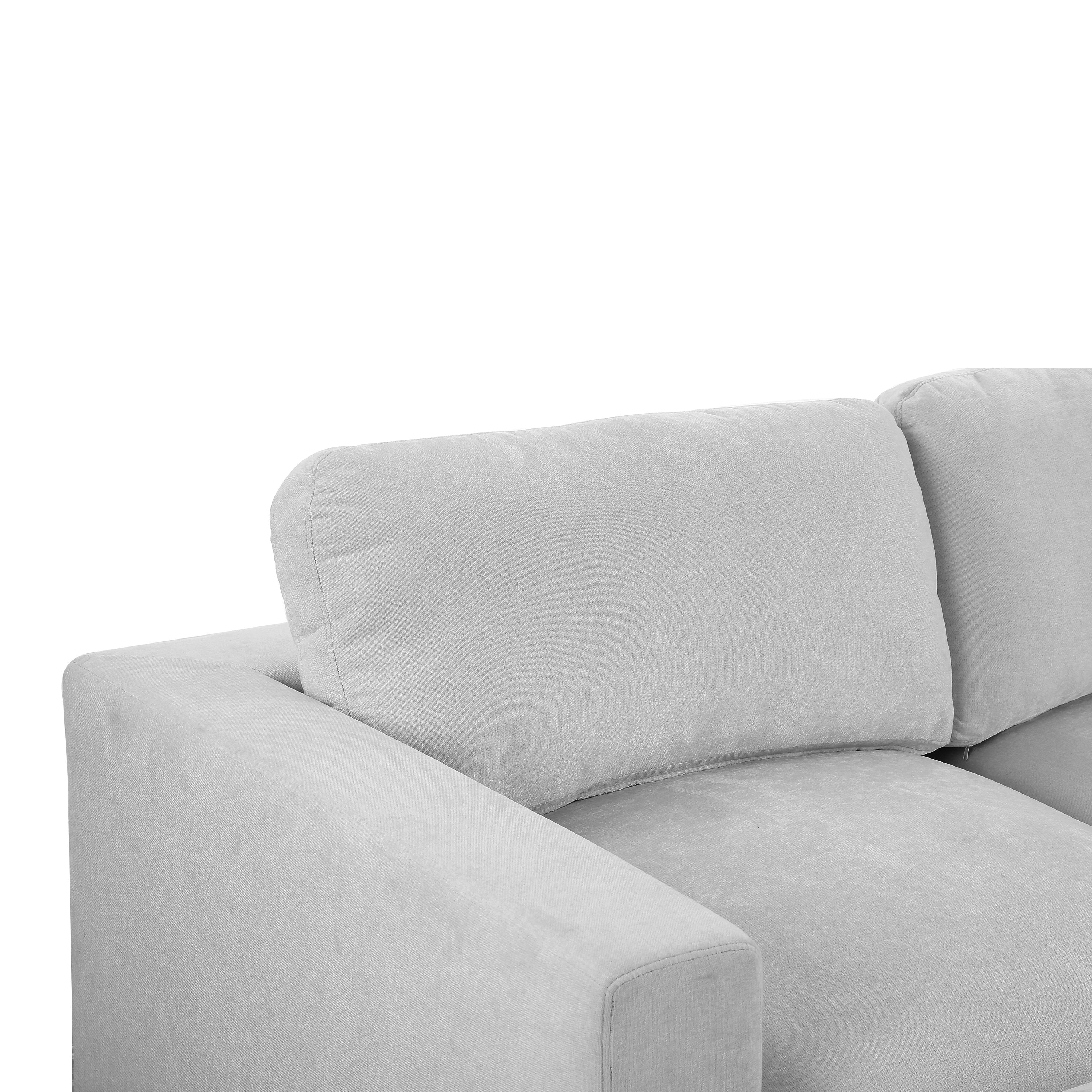 Modular Corner Sofa Mizar 4 Seater Fabric Grey – Gray