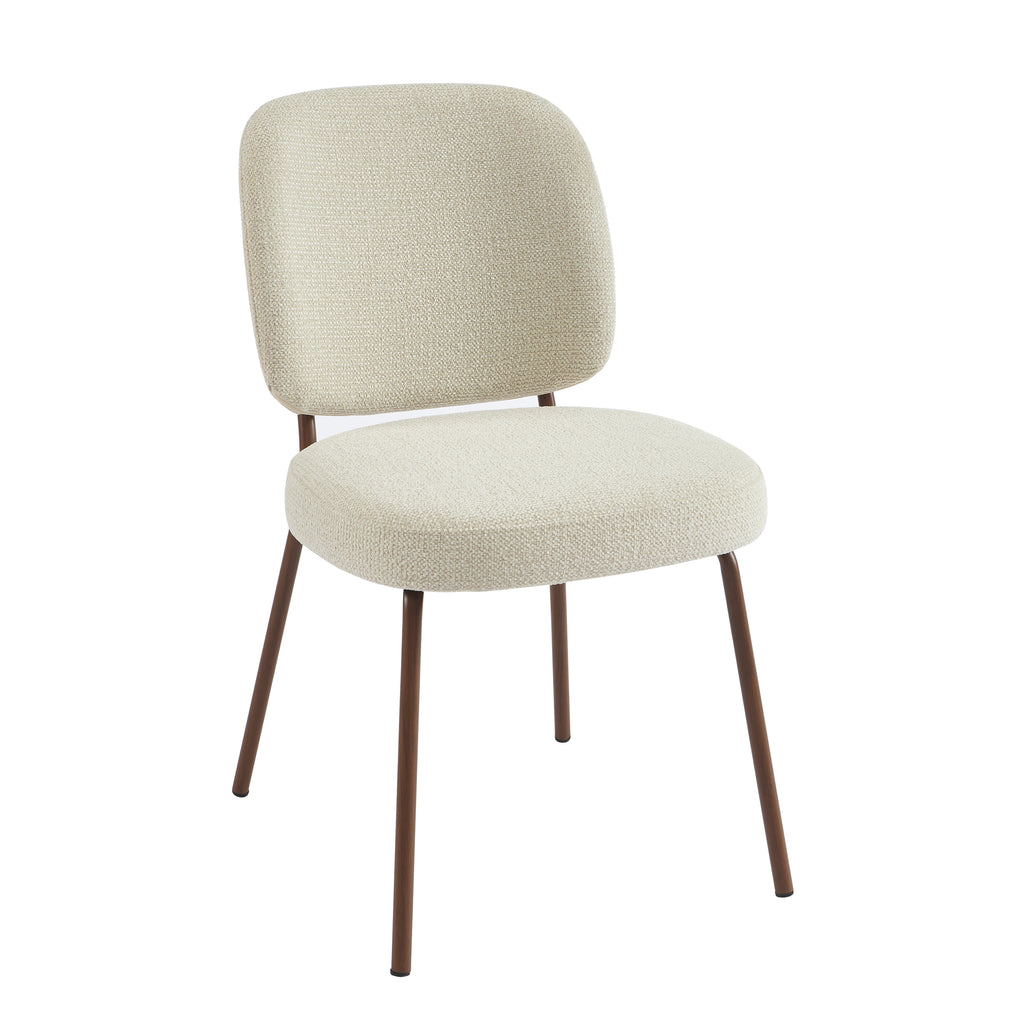 Set Of 2 Chairs Moe Fabric Wood-effect Legs - Beige