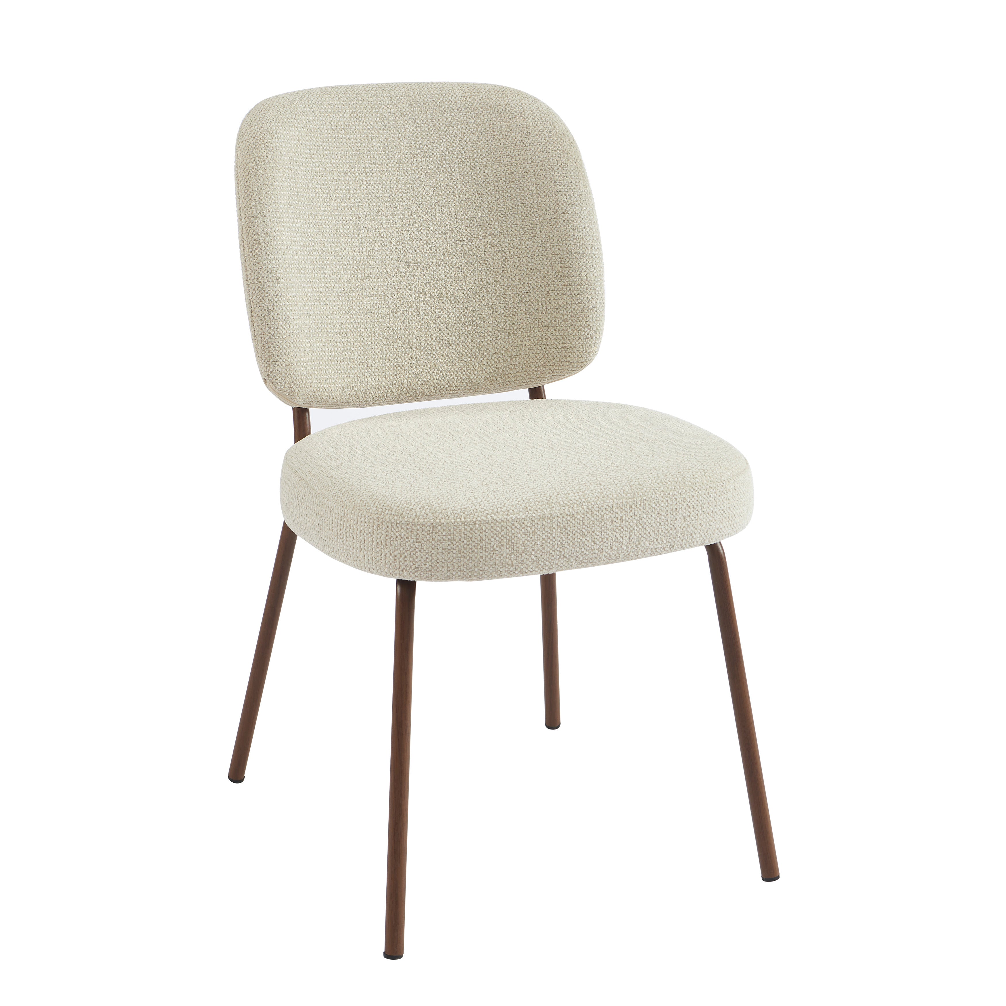 Set Of 2 Chairs Moe Fabric Wood-effect Legs - Beige