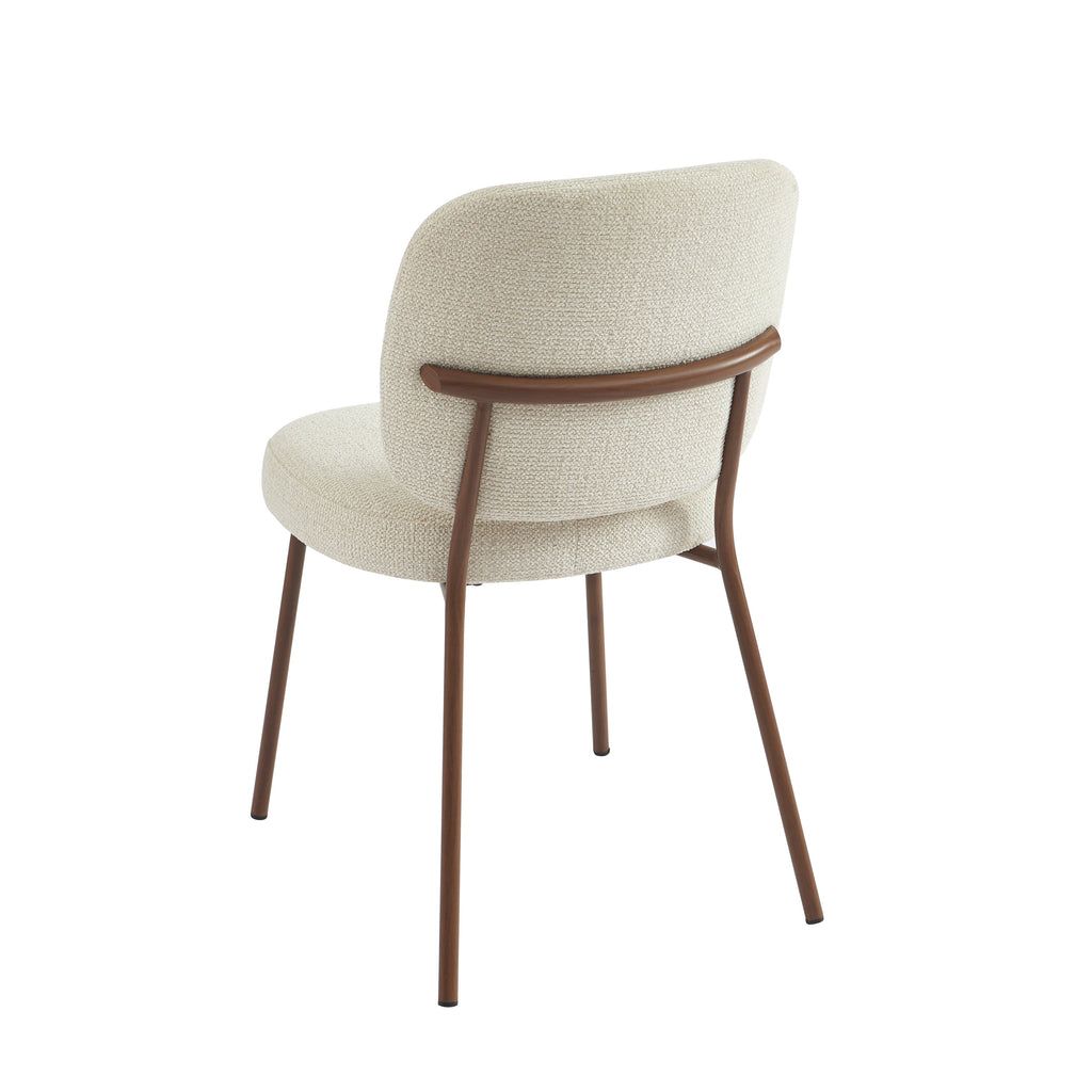 Set Of 2 Chairs Moe Fabric Beige Wood-effect Legs – Beige