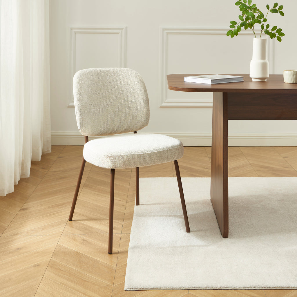 Set Of 2 Chairs Moe Fabric Wood-effect Legs - Beige