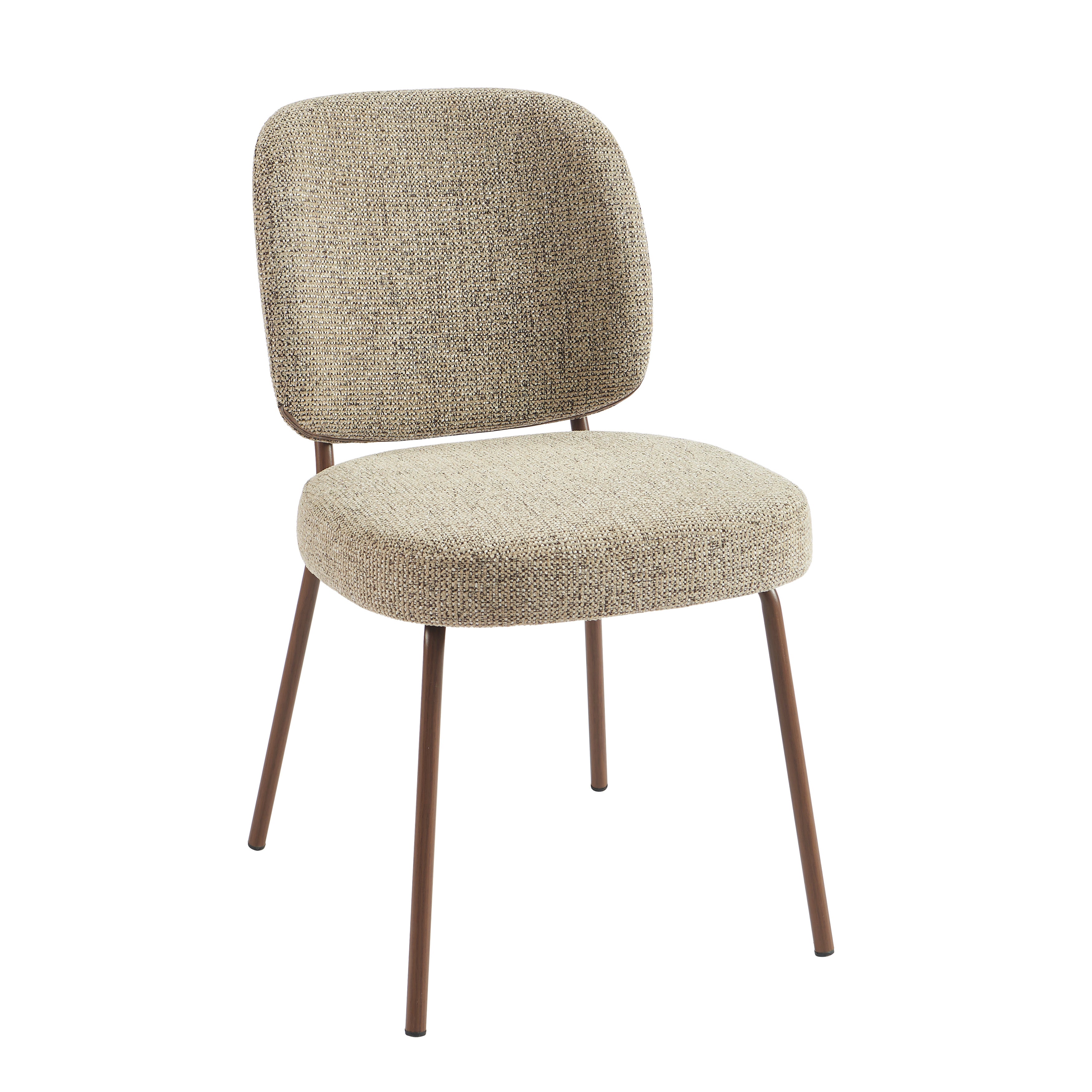 Set Of 2 Chairs Moe Fabric Wood-effect Legs - Brown