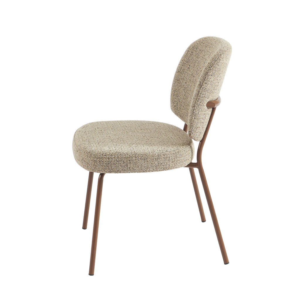 Set Of 2 Chairs Moe Fabric Wood-effect Legs - Brown