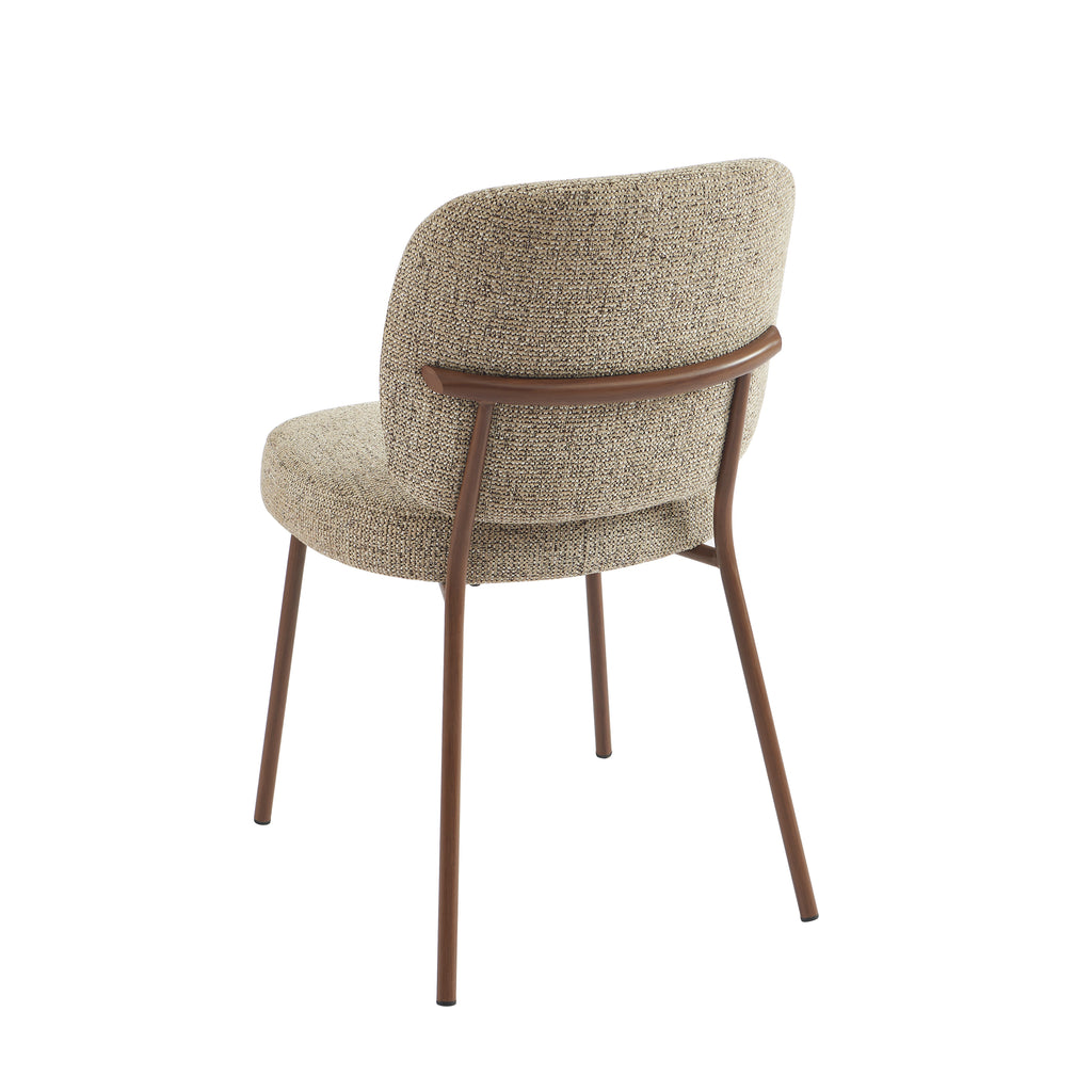 Set Of 2 Chairs Moe Fabric Wood-effect Legs - Brown