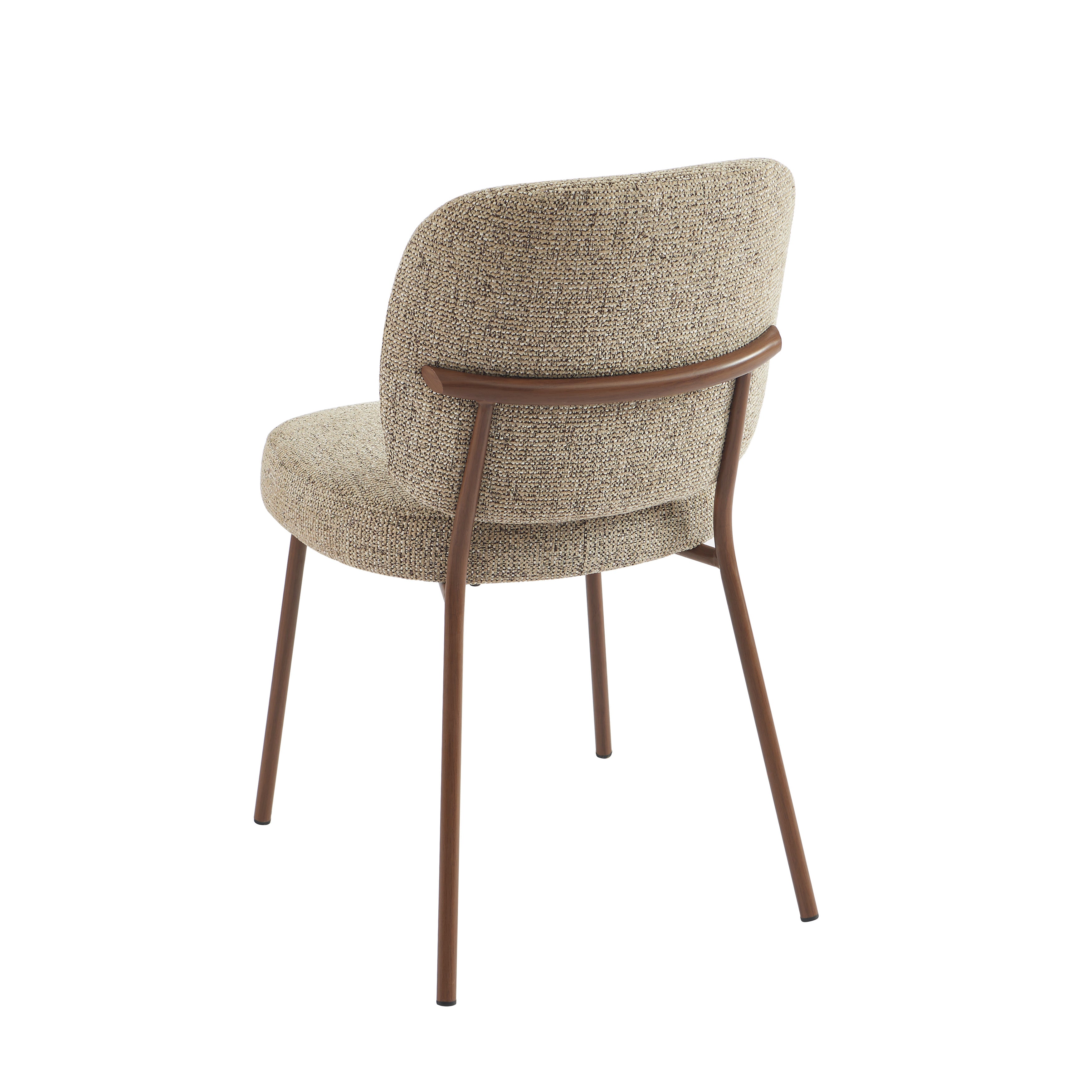 Set Of 2 Chairs Moe Fabric Wood-effect Legs - Brown