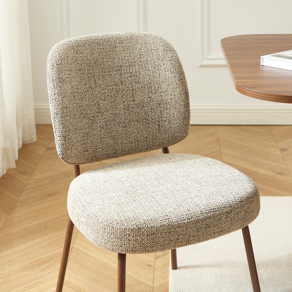 Set Of 2 Chairs Moe Fabric Wood-effect Legs - Brown