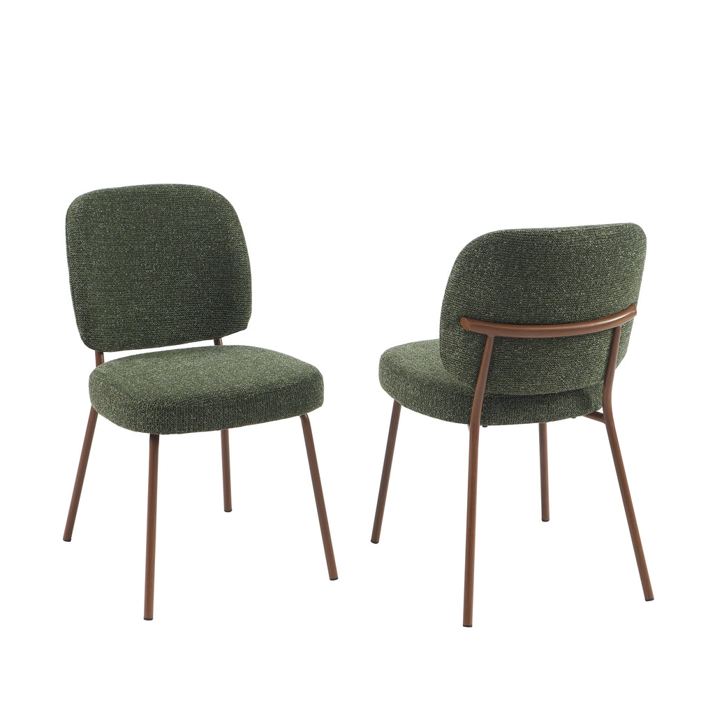 Set Of 2 Chairs Moe Fabric Wood-effect Legs - Green
