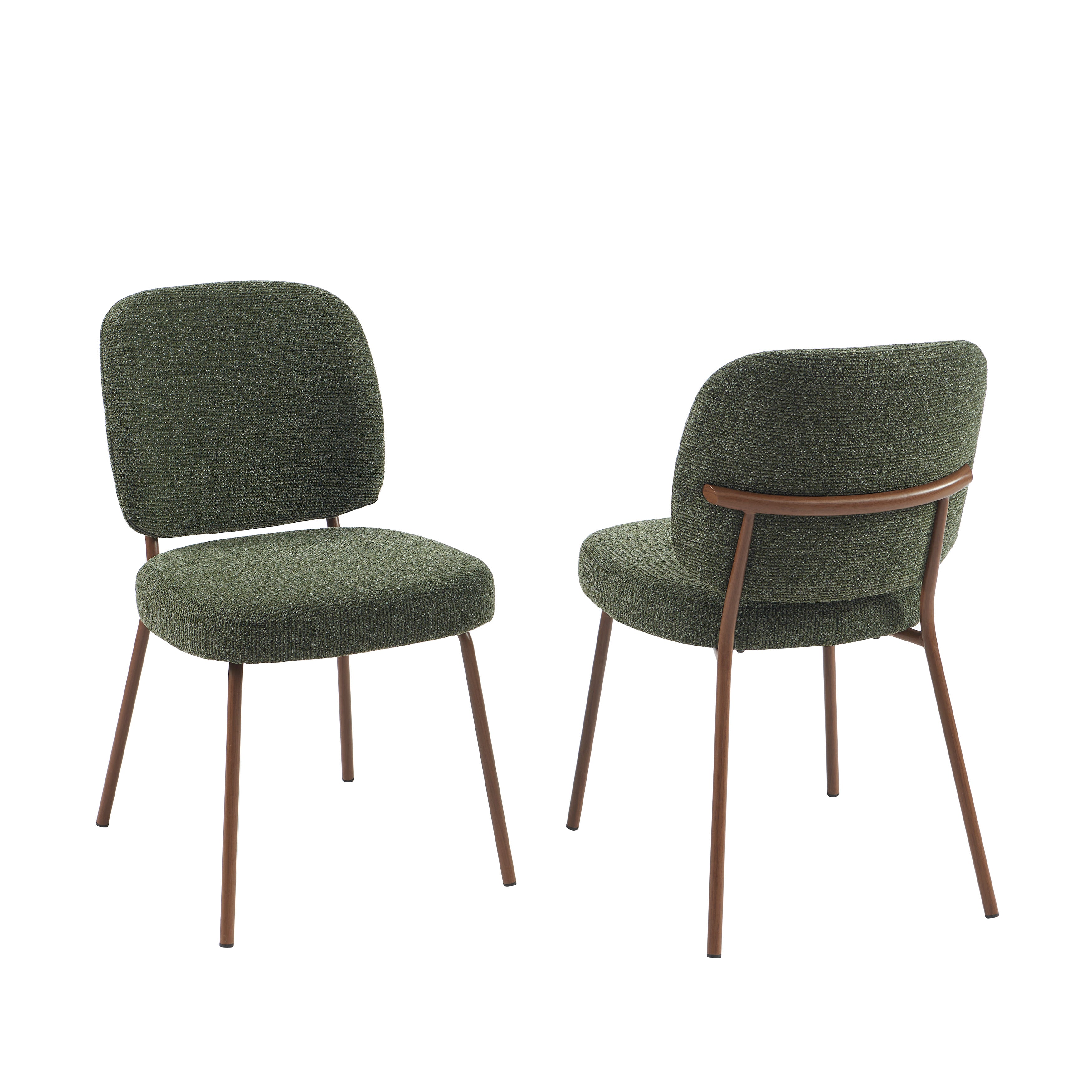 Set Of 2 Chairs Moe Fabric Wood-effect Legs - Green