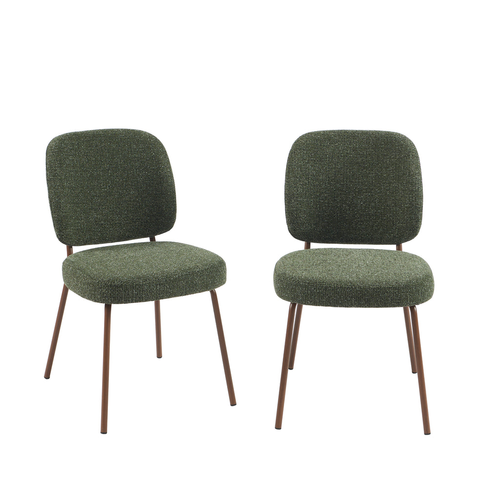 Set Of 2 Chairs Moe Fabric Wood-effect Legs - Green