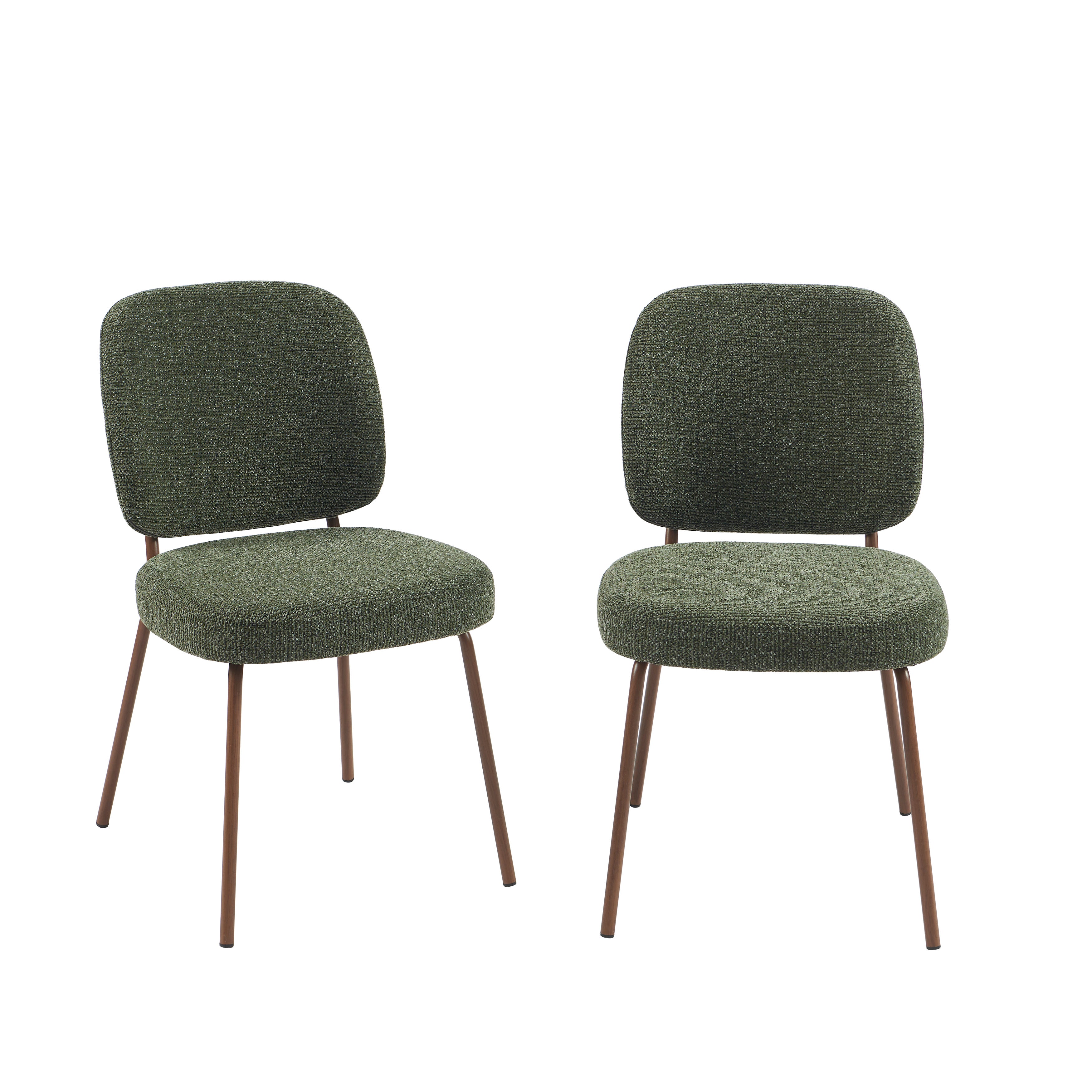 Set Of 2 Chairs Moe Fabric Wood-effect Legs - Green