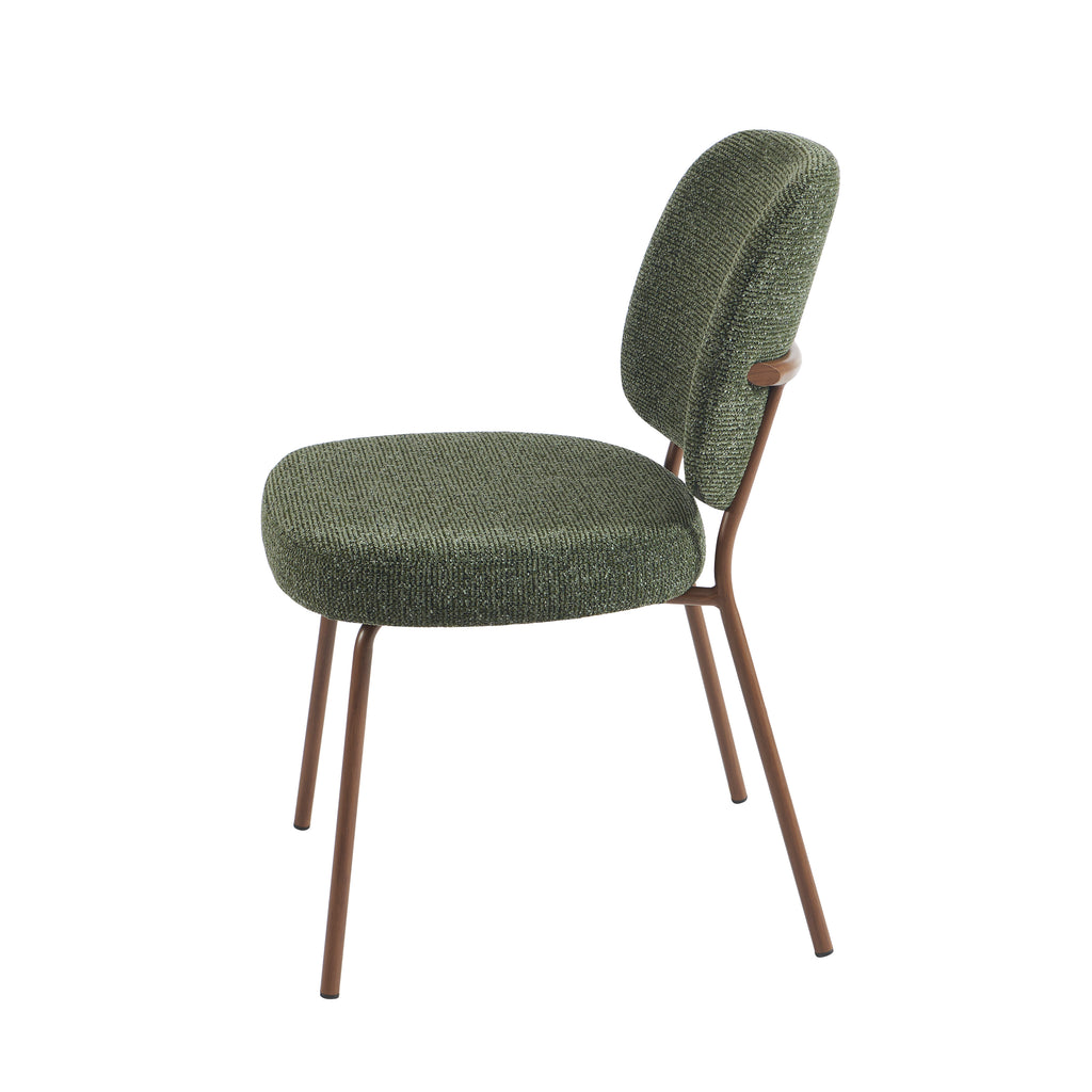 Set Of 2 Chairs Moe Fabric Wood-effect Legs - Green