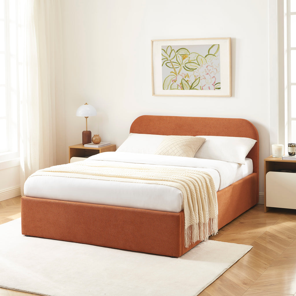 MOKA Upholstered Storage Bed with Slatted Base