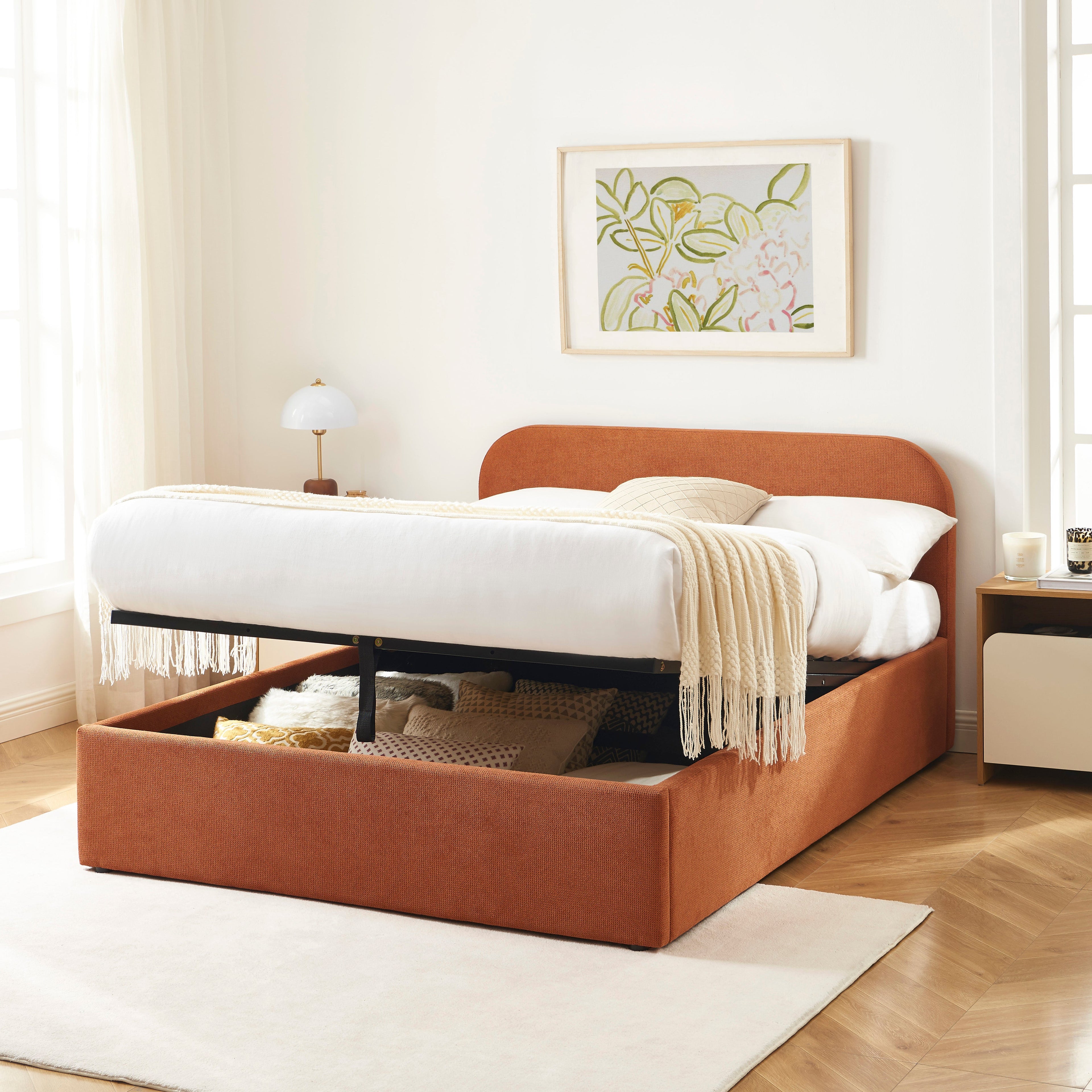 MOKA Upholstered Storage Bed with Slatted Base