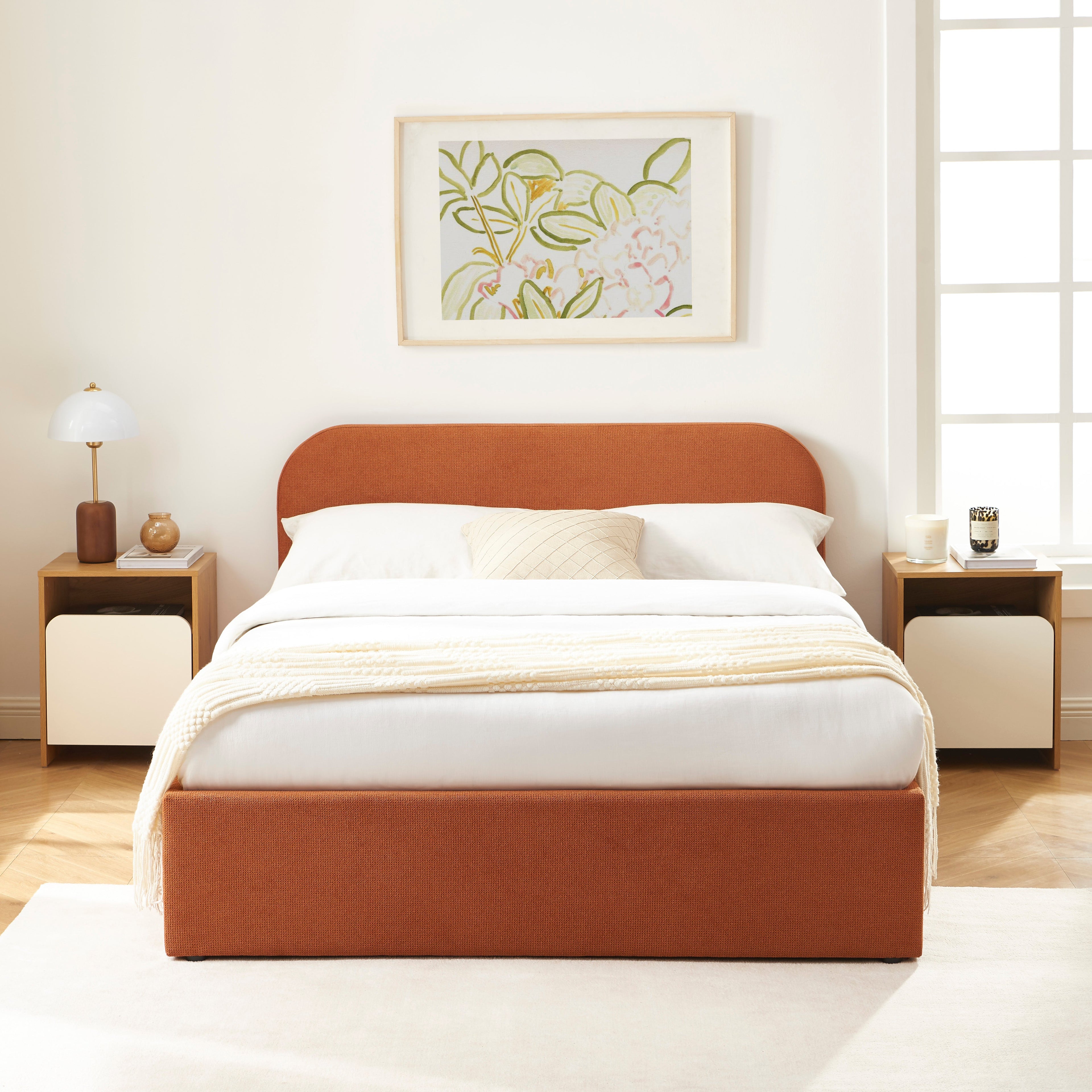 MOKA Upholstered Storage Bed with Slatted Base