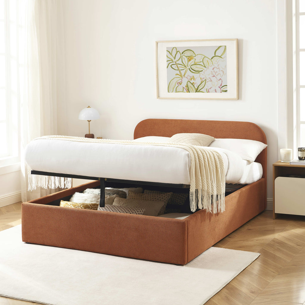 MOKA Upholstered Storage Bed with Slatted Base